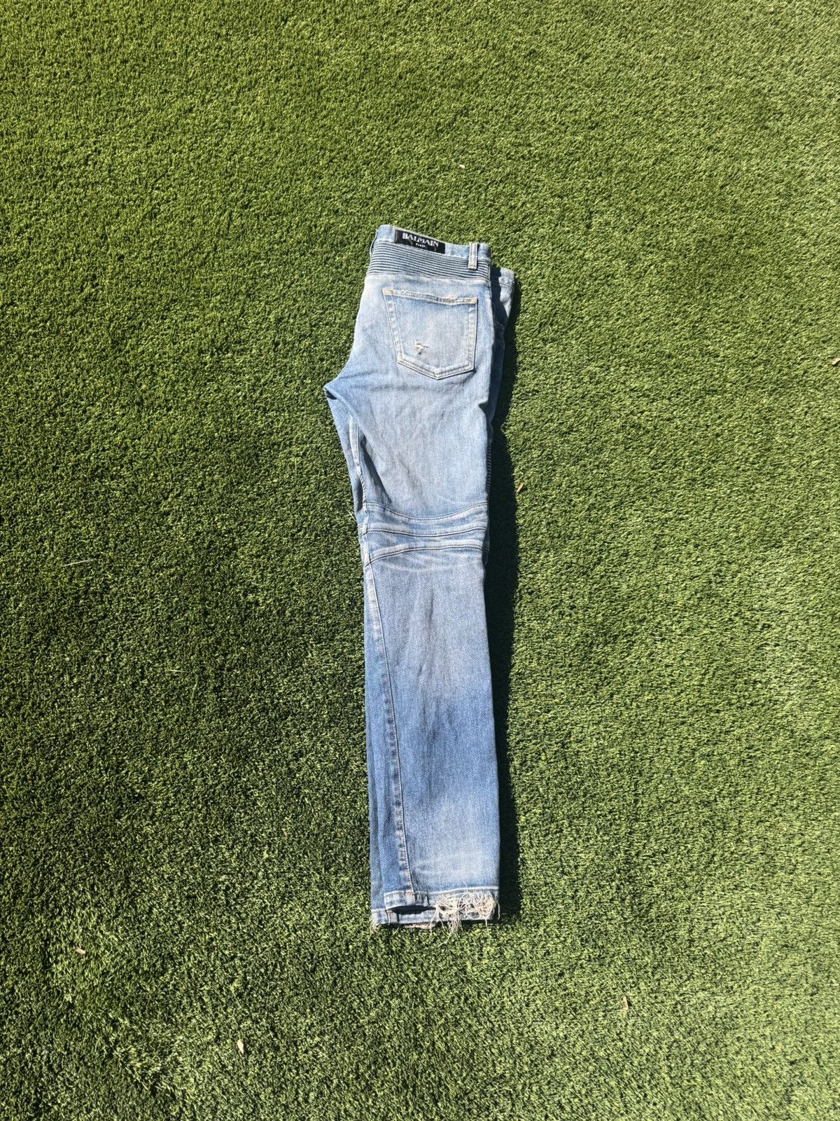 Balmain Balmain Blue Biker Jeans Size US 34 / EU 50 - 5 Thumbnail