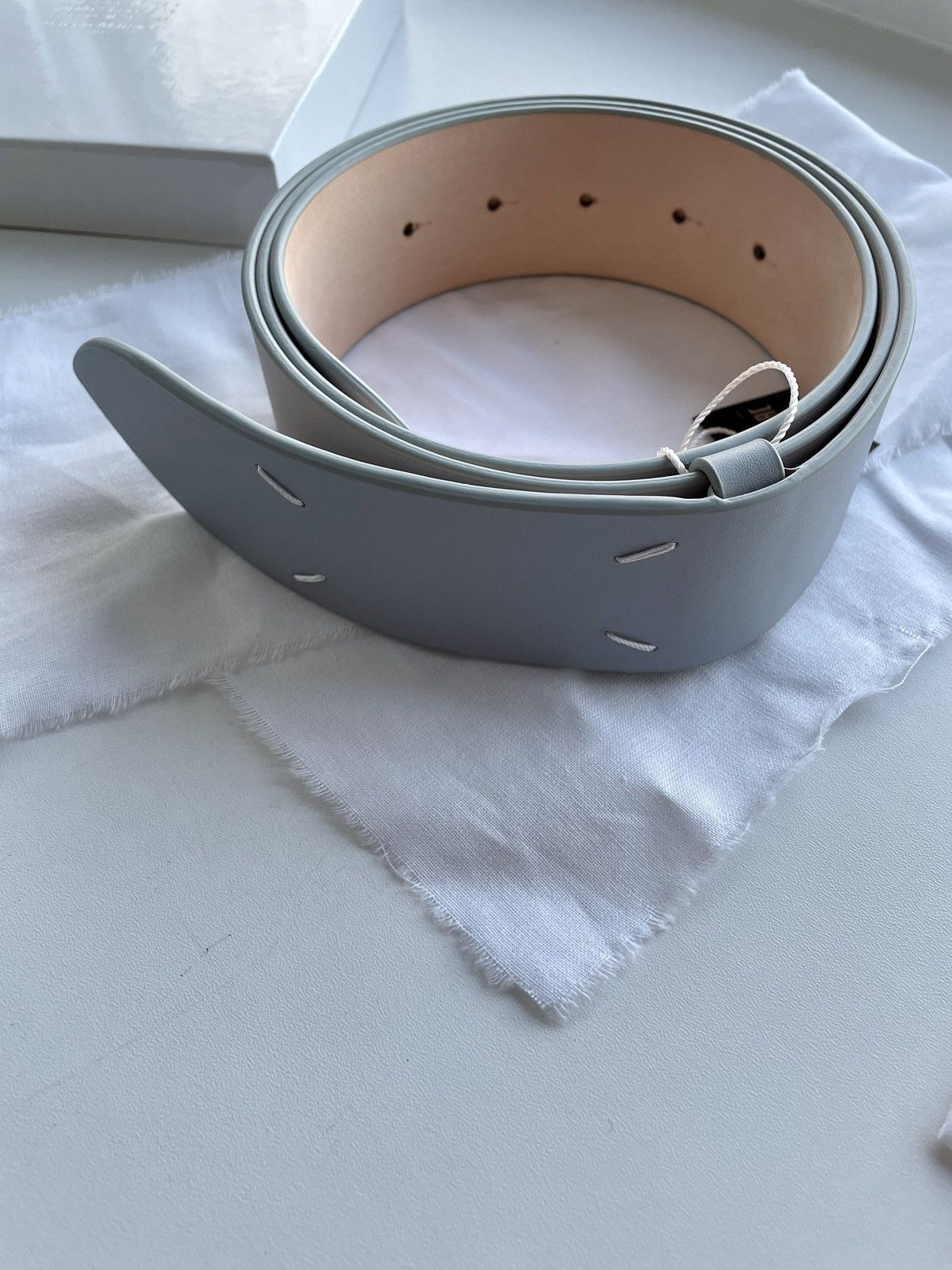 Maison Margiela Maison Margiela Signature Four Stitches Logo Long Belt ...