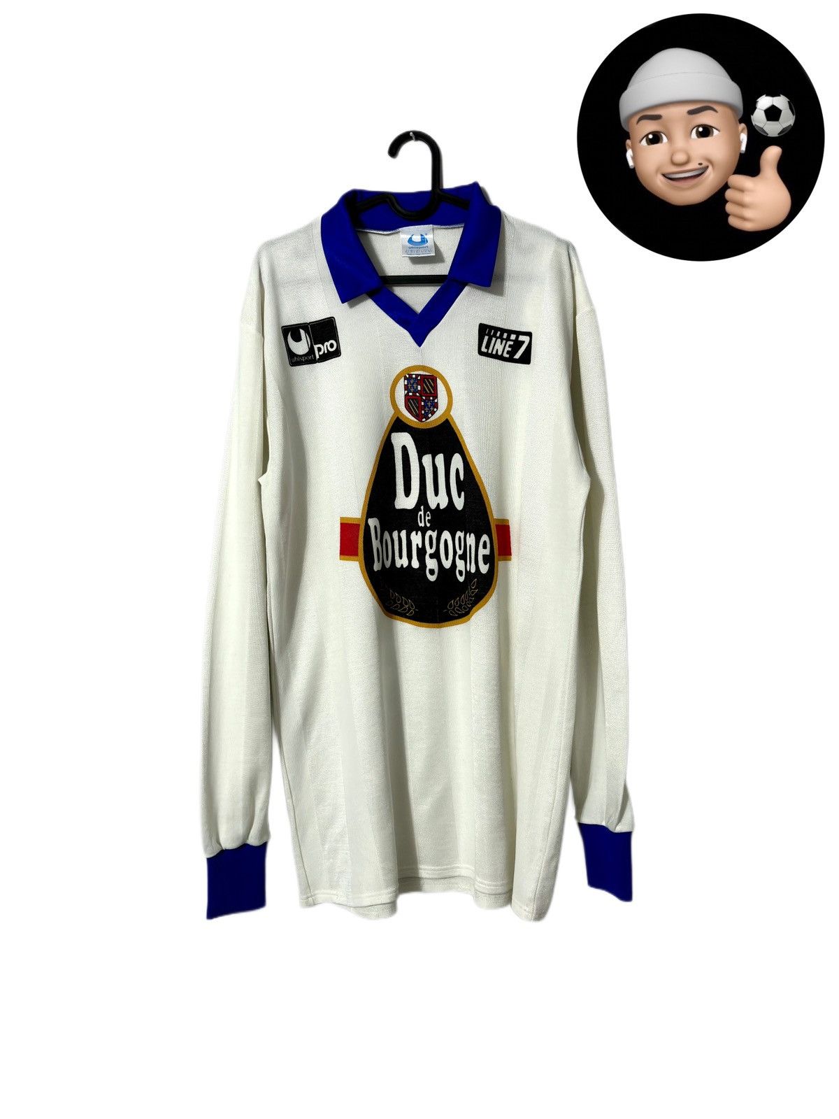 image of 1990 1991 Aj Auxerre Player Issue Vintage Soccer Jersey Kit in White, Men's (Size XL)