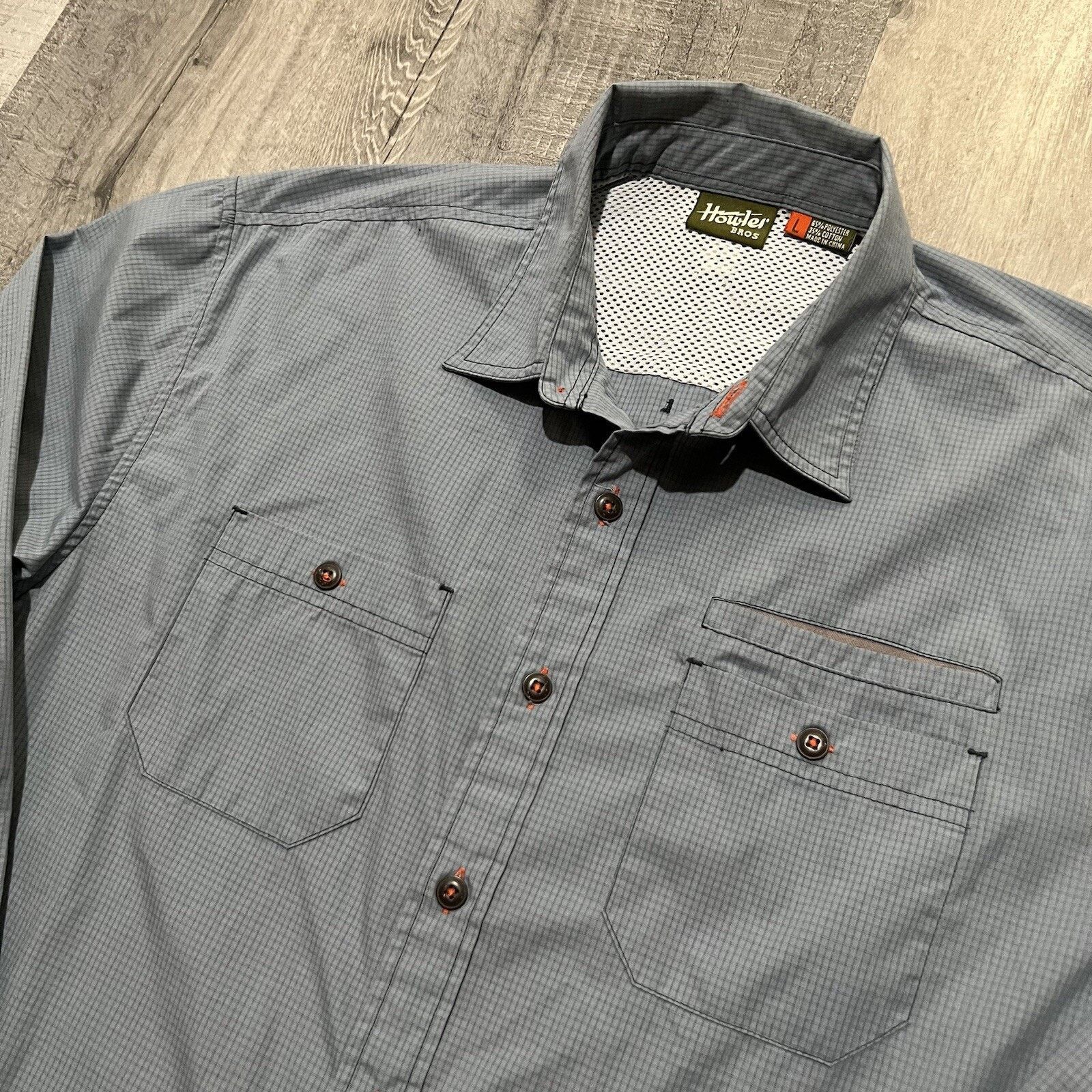 Howler Brothers Howler Brothers Bros Blue Grid Print Outdoor Button Shirt L Size US L / EU 52-54 / 3 - 3 Thumbnail