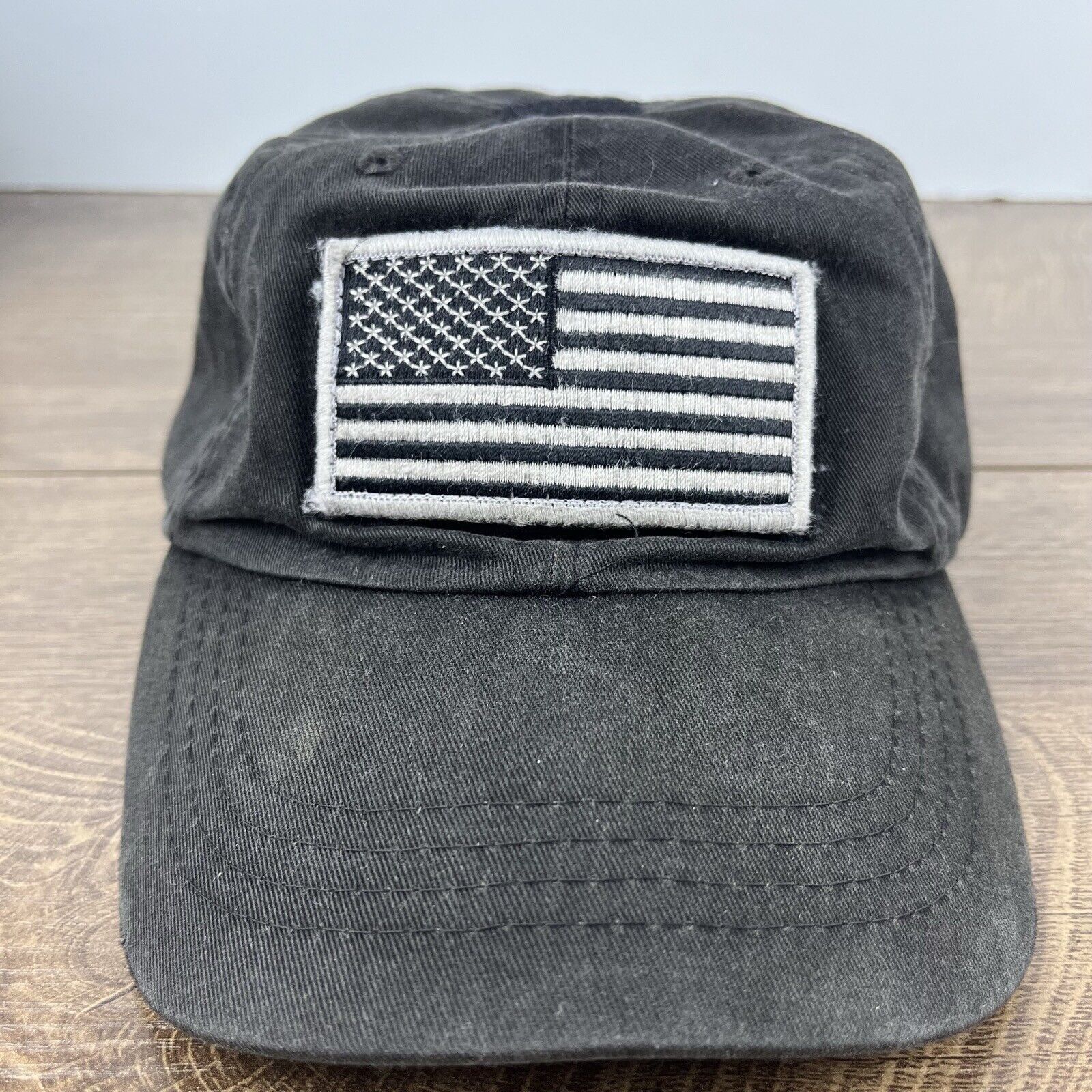 Other Distressed USA Flag Hat American Flag Black Cap Adjustable H Size ONE SIZE - 4 Thumbnail
