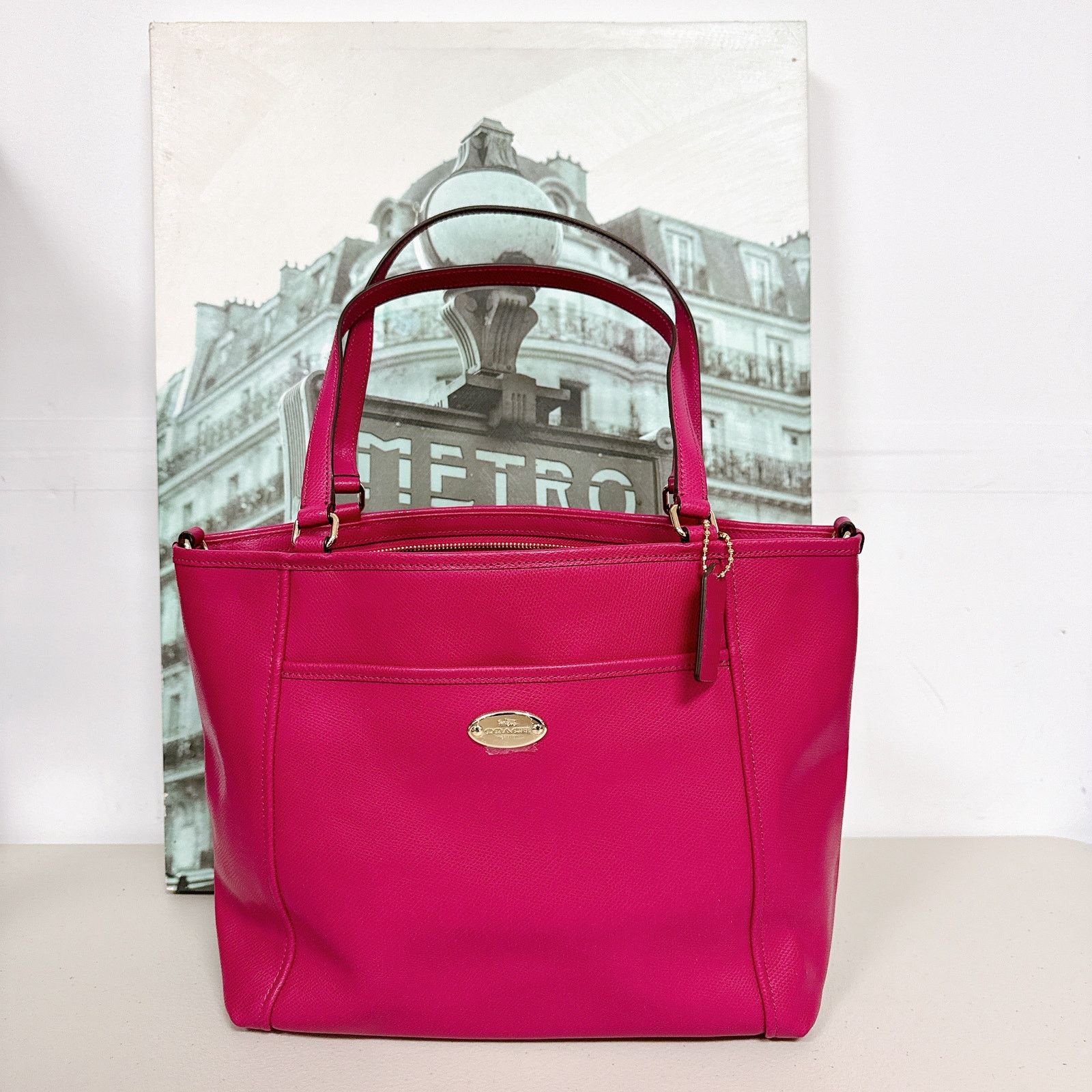 Coach Coach F34497 Crossgrain Leather Pocket Tote Cranberry Size ONE SIZE - 1 Thumbnail