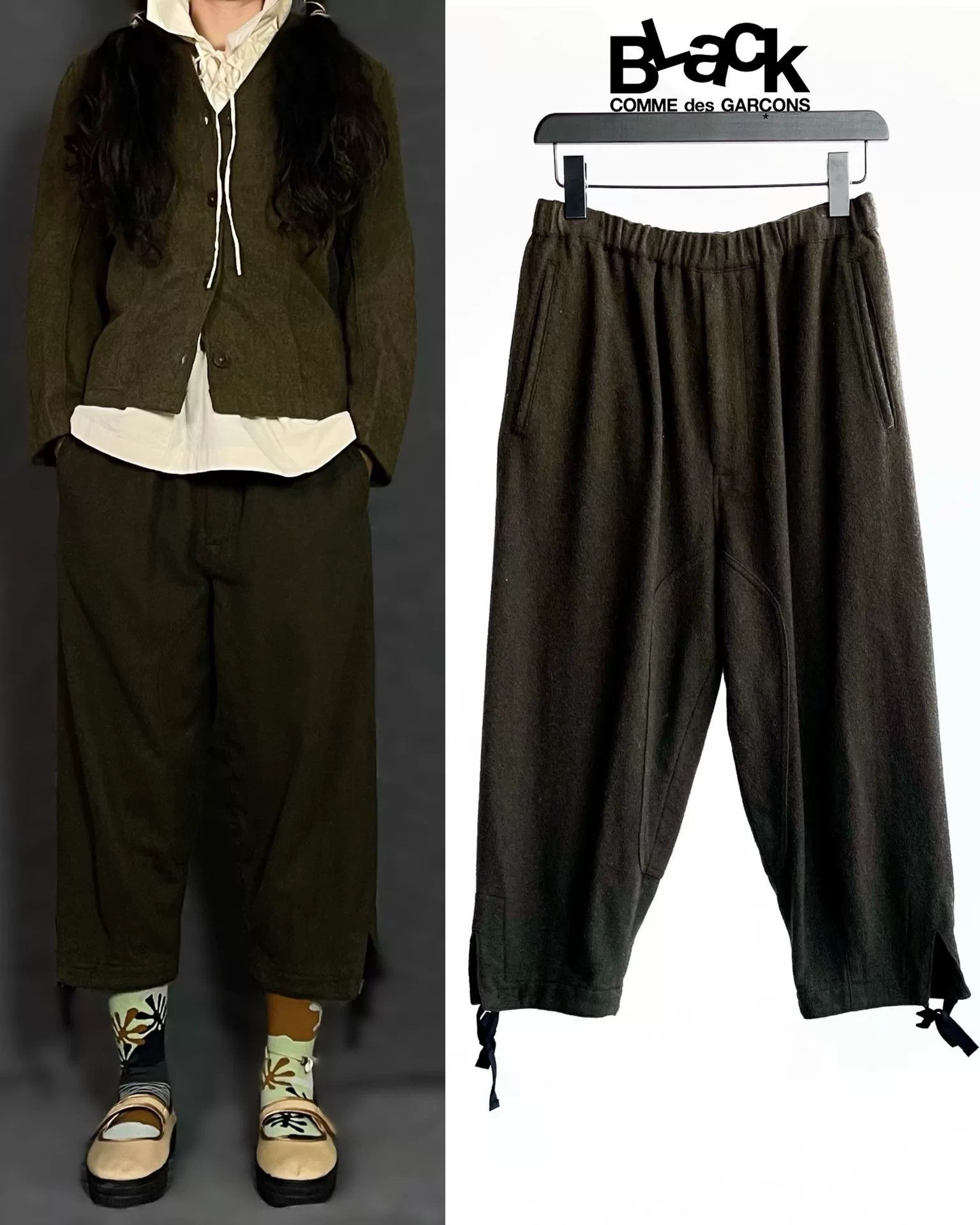 Comme des Garcons Black Military Style Wool Tapered Pants Size US 26 / EU 42 - 1 Thumbnail