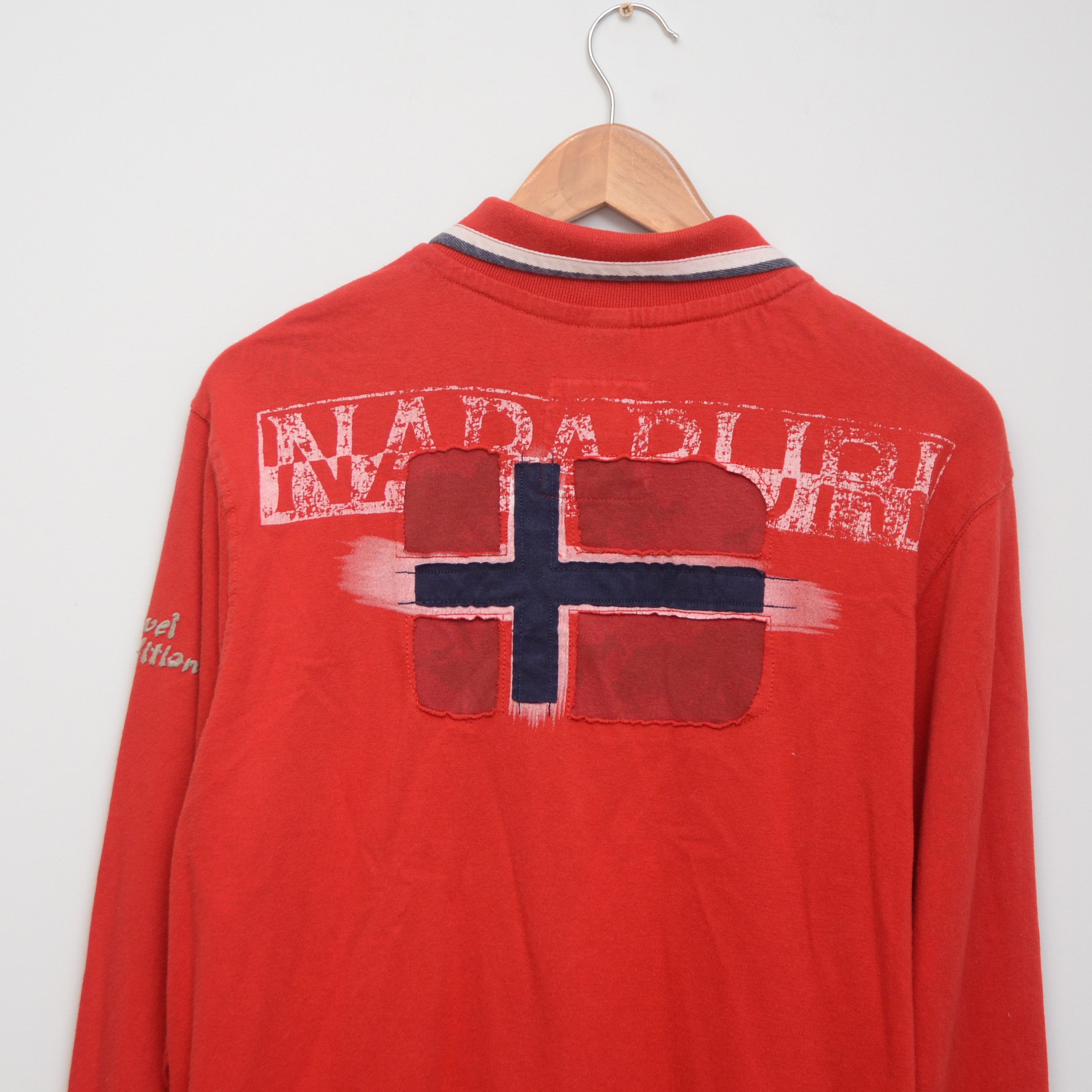 Napapijri Napapijri Long Sleeve Polo Shirt — Size XL — Red big logo Size US XL / EU 56 / 4 - 4 Thumbnail
