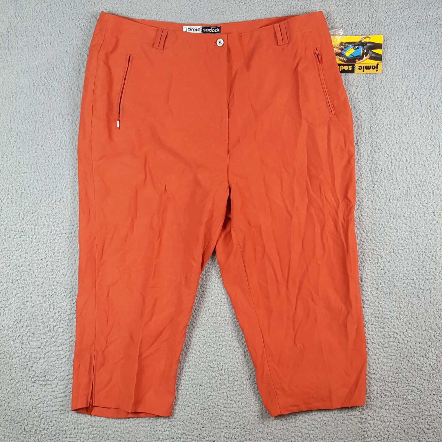 Vintage VINTAGE Jamie Sadock Capri Pants Capris Orange 2000s Y2K Preppy Women's Size 18 Tapered Capri Size 40" / US 18 - 2 Thumbnail