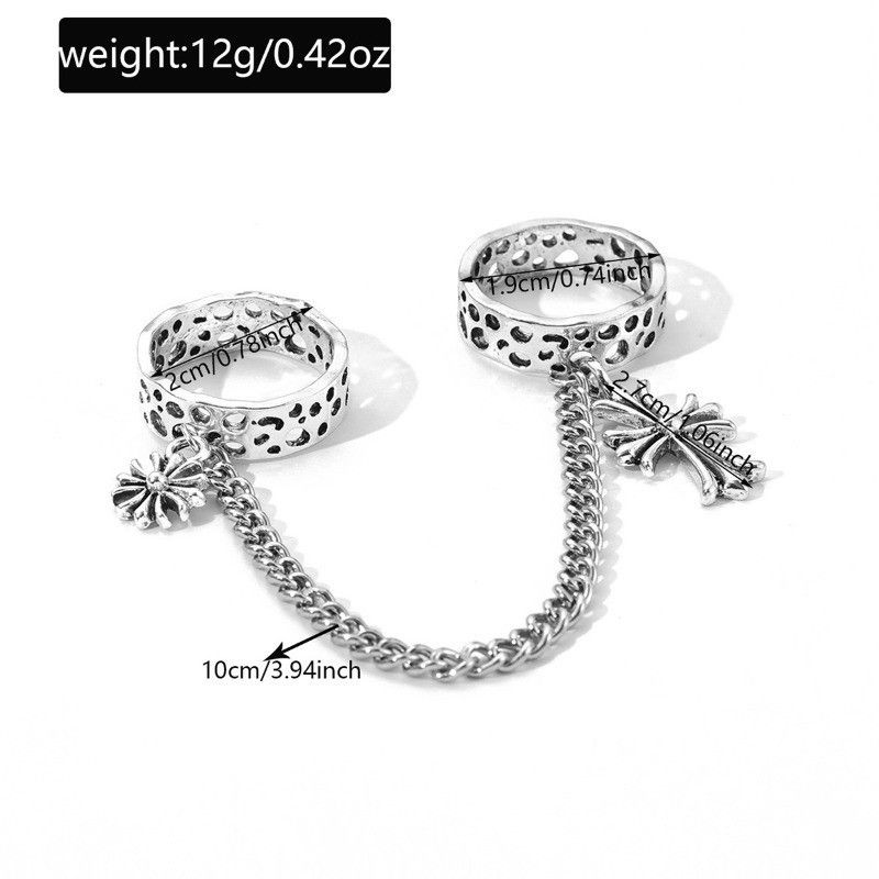 Japanese Brand Crosses Double Ring Accesories Japanese Styled 14th Size ONE SIZE - 4 Thumbnail