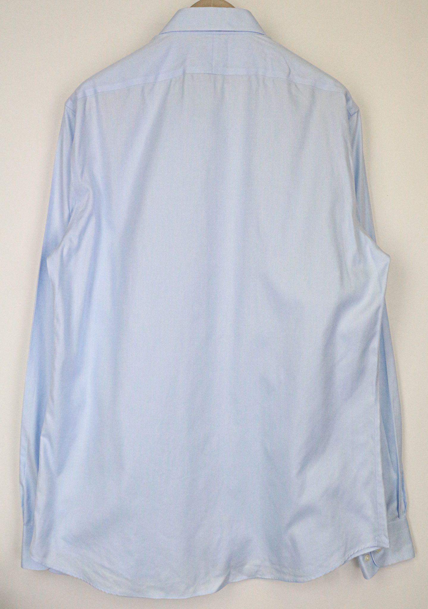 Suitsupply 43-7/17L Slim Blue Cotton Long Sleeve Shirt 79236 Size 42R - 2 Thumbnail