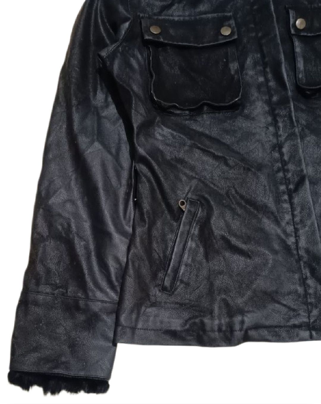 GOA Vintage Reve Waxed Padde Leather Biker Jacket Cargo Pocket Size M / US 6-8 / IT 42-44 - 5 Thumbnail