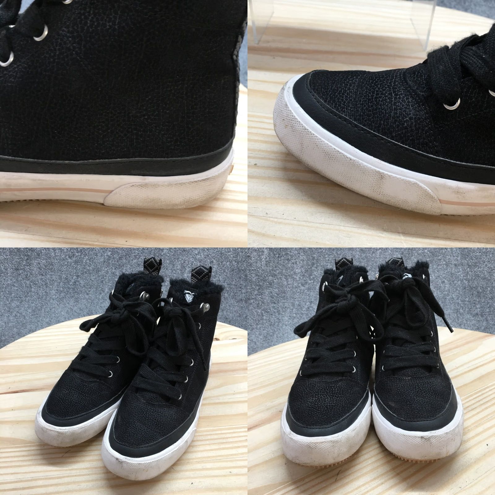 Vintage ROXY Ivan Fur Casual Zip High Top Sneakers Black Faux Leather Shoes Womens 8 Shoes Casual Sneakers Fur Trim High Top Black ROXY Ivan Fur Womens 8 Size M / US 6-8 / IT 42-44 - 8 Thumbnail
