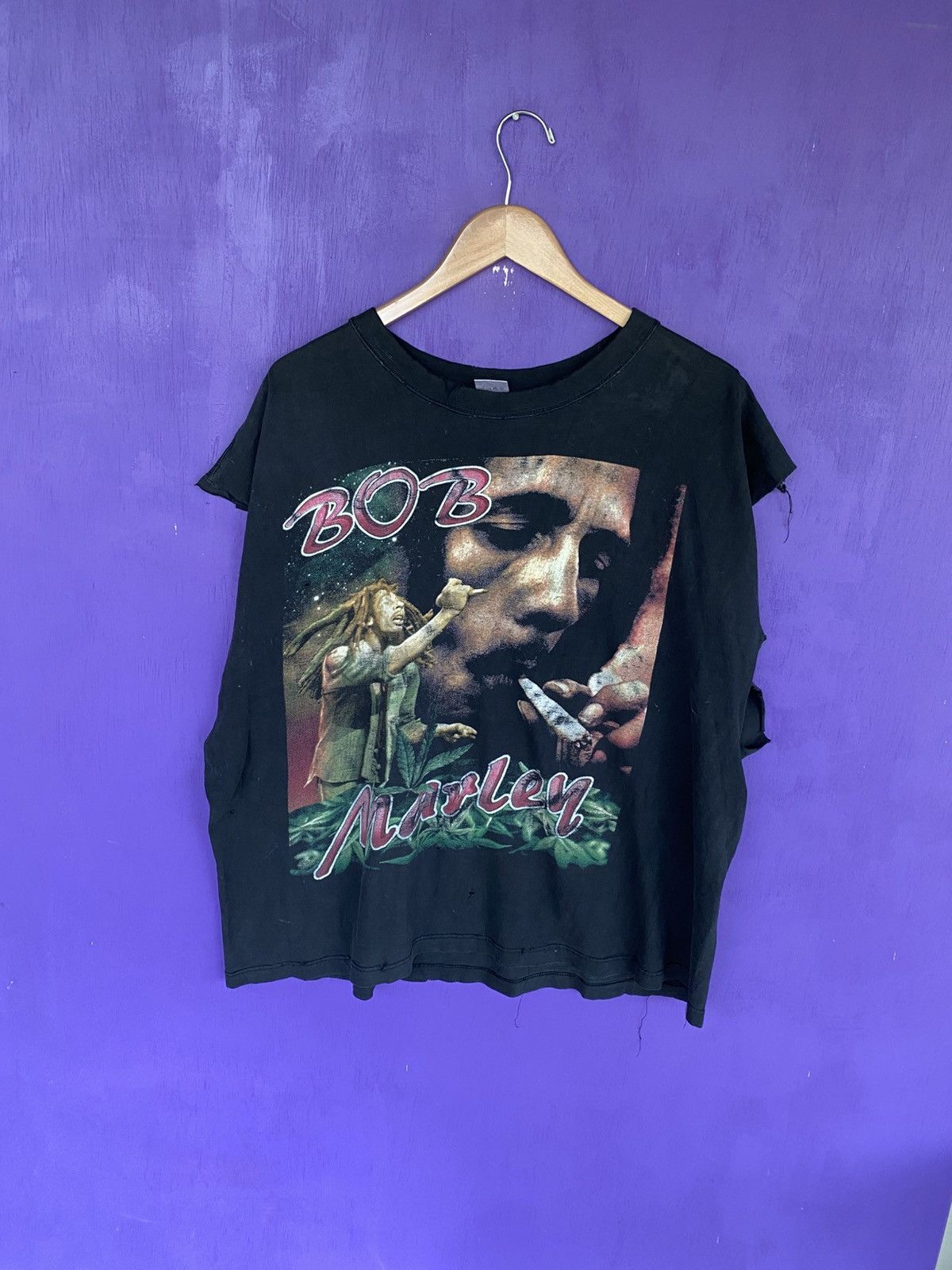 Rap Tees Vintage 90s Bob Marley natural mystic cutoff rap tee Size US XXL / EU 58 / 5 - 1 Thumbnail