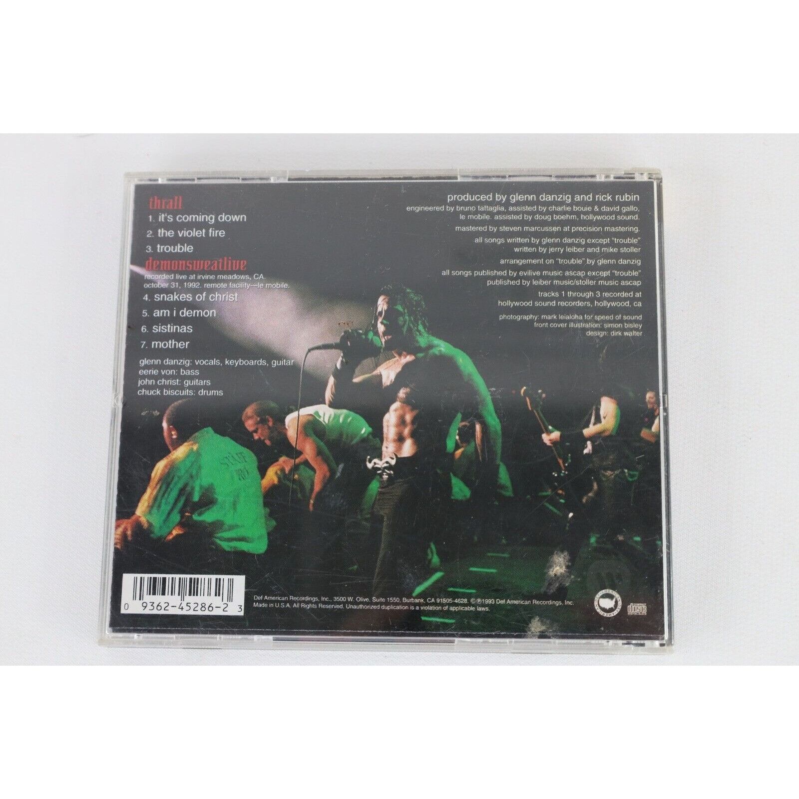 Vintage Vintage 90s Danzig Thrall-Demonsweatlive EP CD Hardcore Rock Size ONE SIZE - 2 Thumbnail