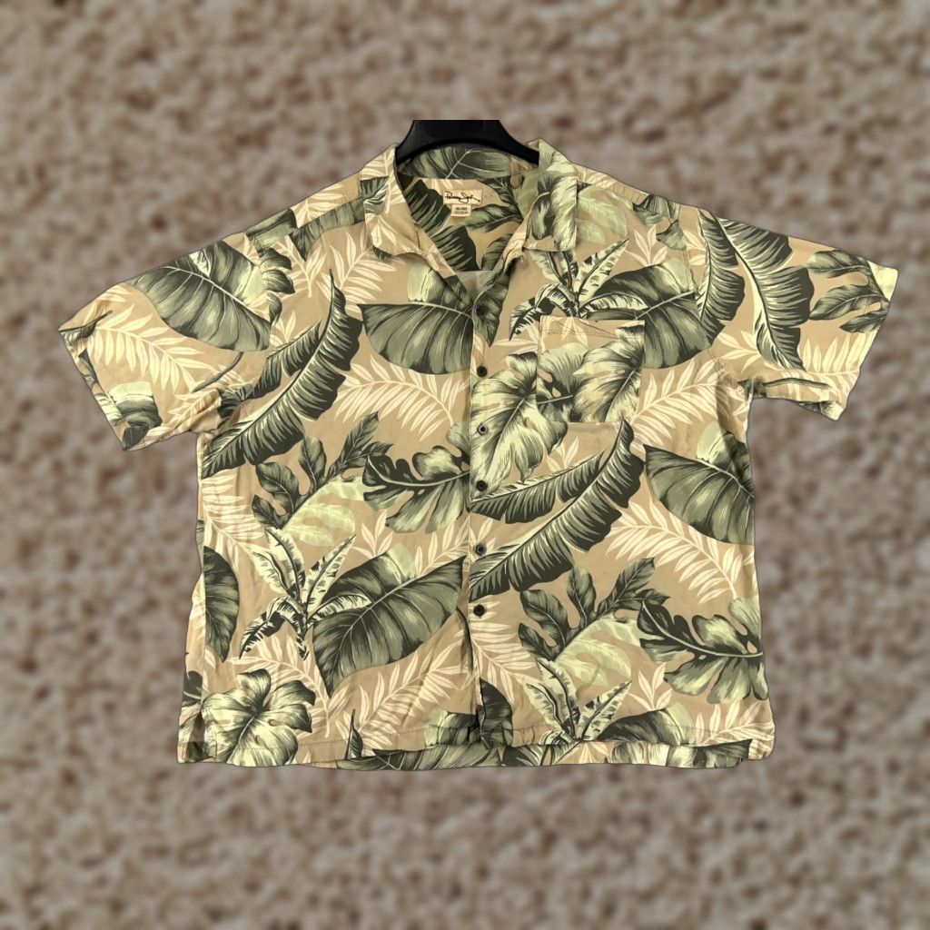 Panama Jack VINTAGE Panama Jack Shirt Adult 3XL XXXL Yellow Green Floral Palm Leaf Rayon Hawaiian Size US XXL / EU 58 / 5 - 1 Thumbnail