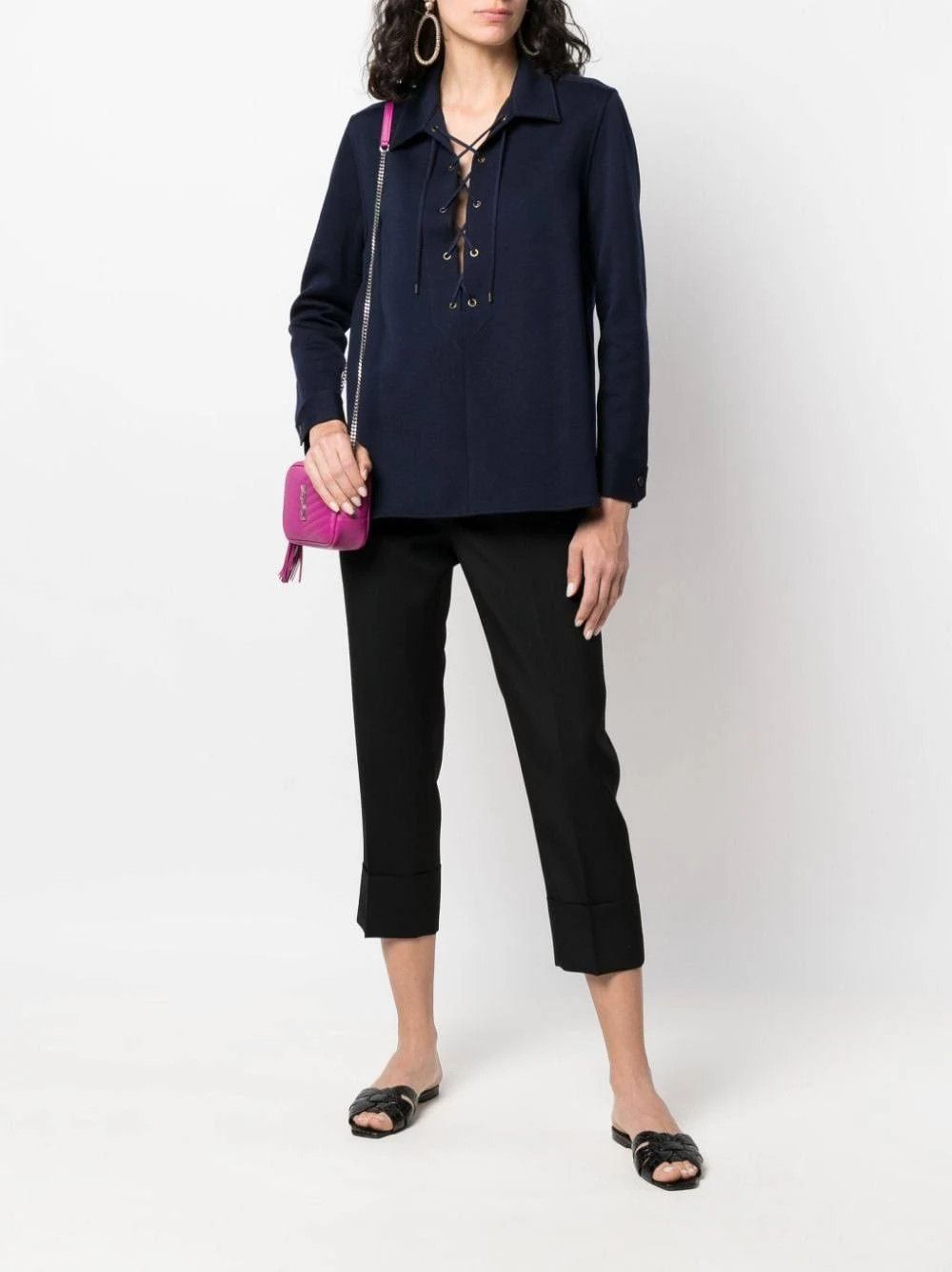 Saint Laurent Paris o1s1wg111124 Overshirt In Jersey in Blue Size S / US 4 / IT 40 - 2 Thumbnail