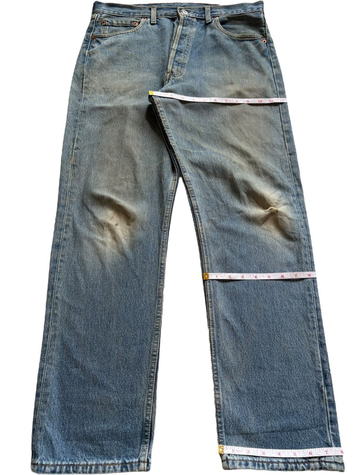 Levi's Vintage 90s Levis 501 UK Mud Wash Distressed Loose Jeans Size US 33 - 13 Thumbnail