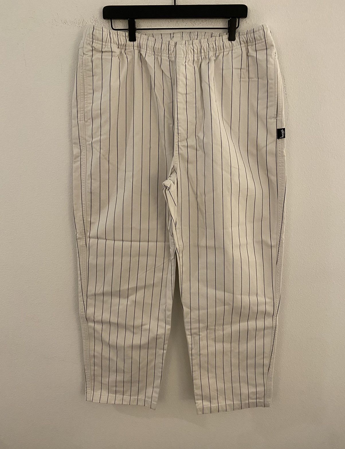 image of Stussy Brushed Beach Pant Bone Stripe Nwt, Men's (Size 38)