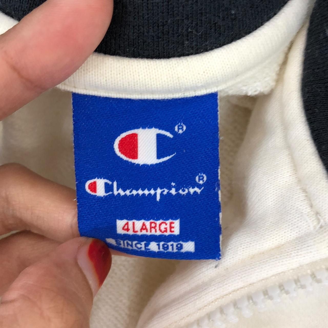 Champion Vintage CHAMPION Wheels Half Zipper Baggy Sweatshirt Sweater Size US XXL / EU 58 / 5 - 5 Thumbnail