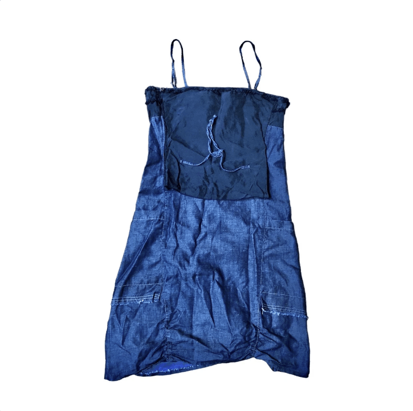 Marithe + Francois Girbaud The MfG Corset Like Denim Mini Dress Size S / US 4 / IT 40 - 2 Thumbnail