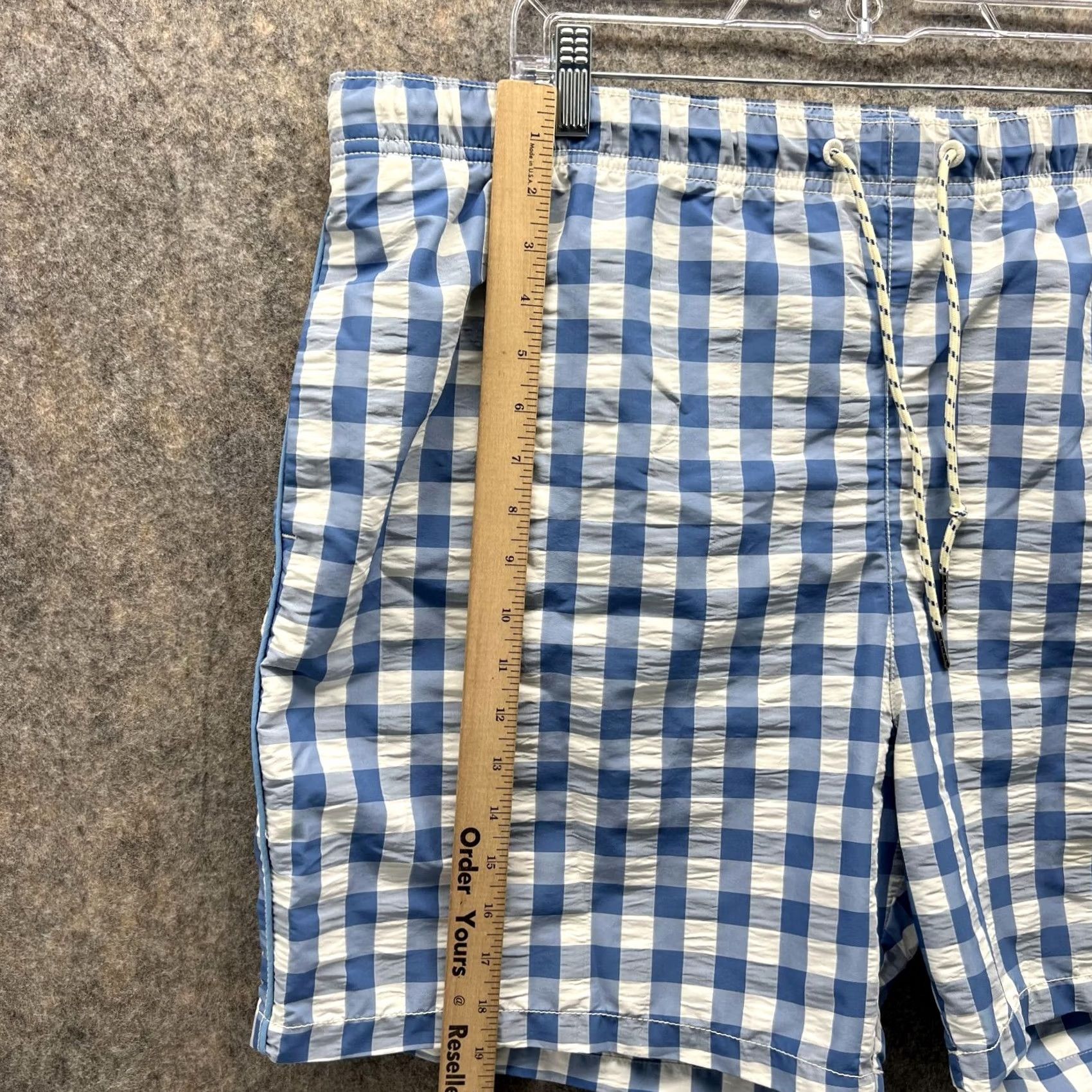 Tommy Bahama Tommy Bahama Shorts Men 2XL Blue Drawstring Checkered Trunks Swimwear Casual Beachwear Size US 39 - 6 Thumbnail