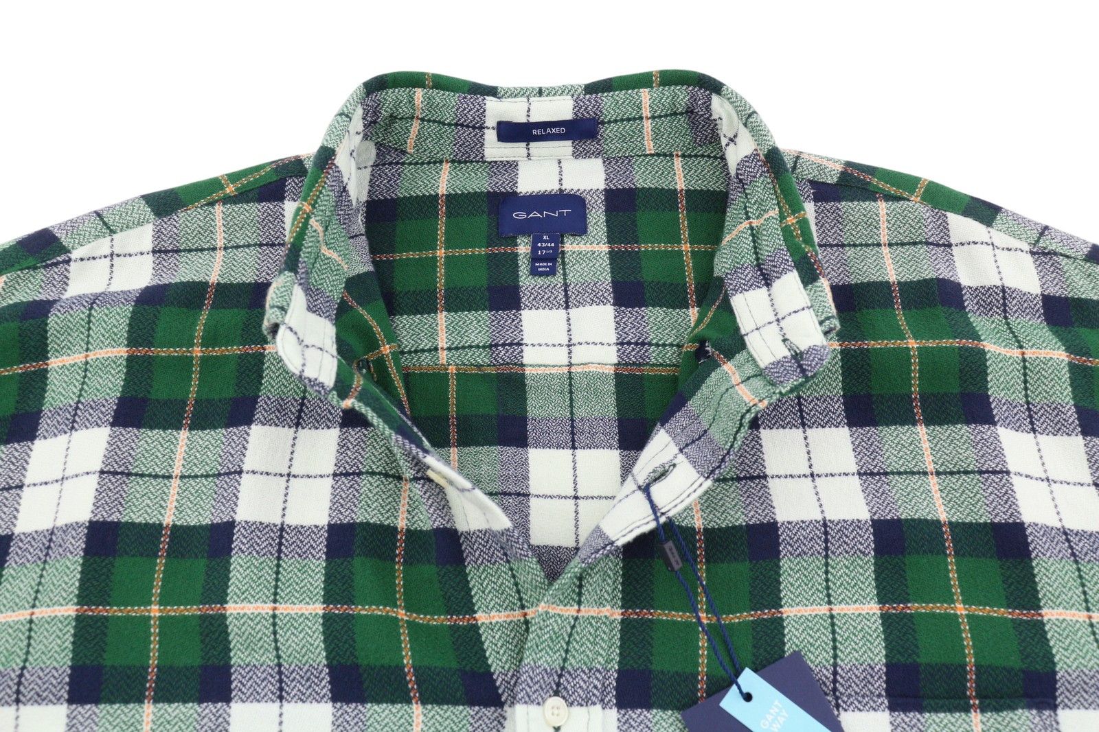 Gant REL TEXTURE CHECK XL Forest Green Flannel Button 87507 Size US XL / EU 56 / 4 - 5 Thumbnail
