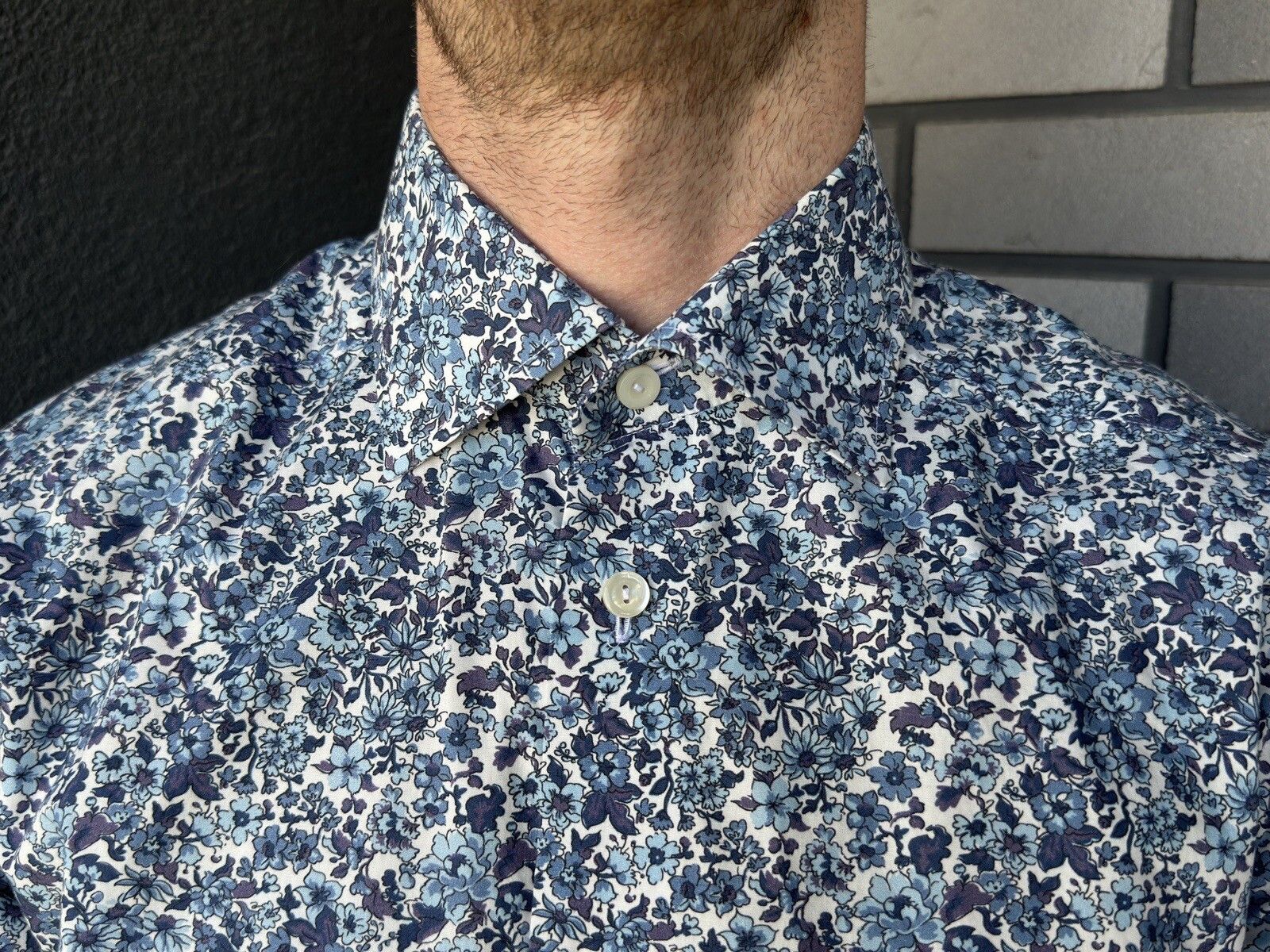 Eton Eton Floral Print Mens Shirt Slim Fit size 40 15 3/4 Size US L / EU 52-54 / 3 - 3 Thumbnail