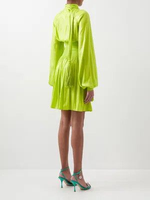 Bottega Veneta o1y0725 Mini Dress in Green Size M / US 6-8 / IT 42-44 - 5 Thumbnail
