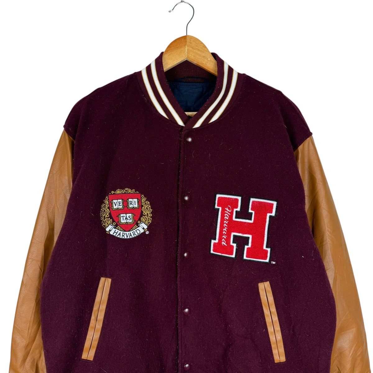 GU 🌟GU X UNIVERSITY HARVARD VARSITY SYNTHETIC LEATHER JACKET Size US L / EU 52-54 / 3 - 3 Thumbnail