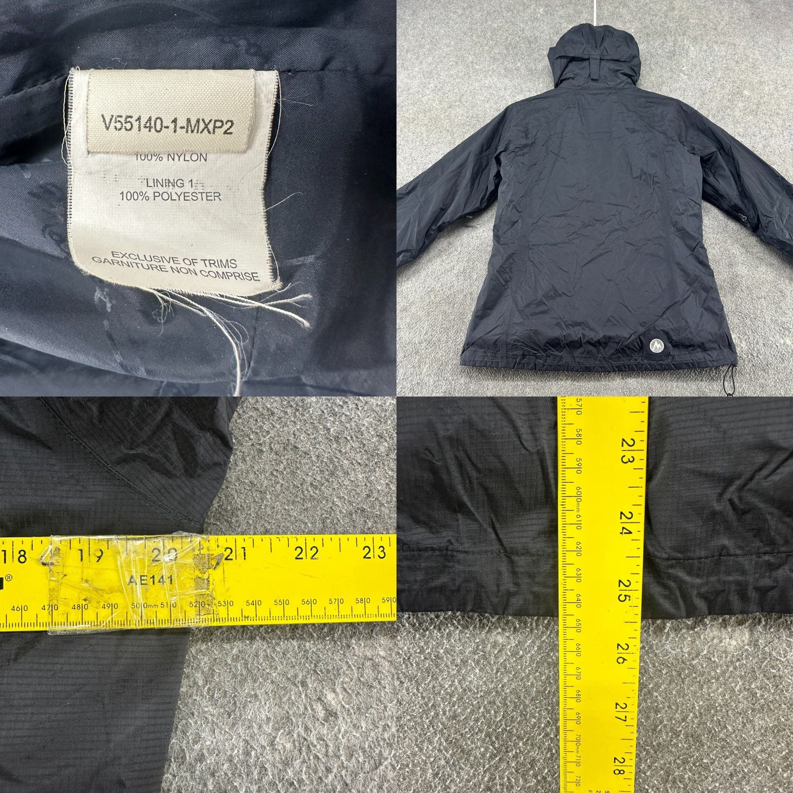 Marmot Marmot Jacket Womens Medium Black Windbreaker Hooded Taped Seams Nylon Rain Coat Windbreaker Jacket Womens Medium Black Size M / US 6-8 / IT 42-44 - 9 Thumbnail