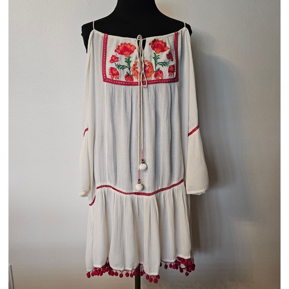 & Other Stories Z&L Europe Embroidered Floral Crinkled Woven Mini Dress M Size M / US 6-8 / IT 42-44 - 5 Thumbnail