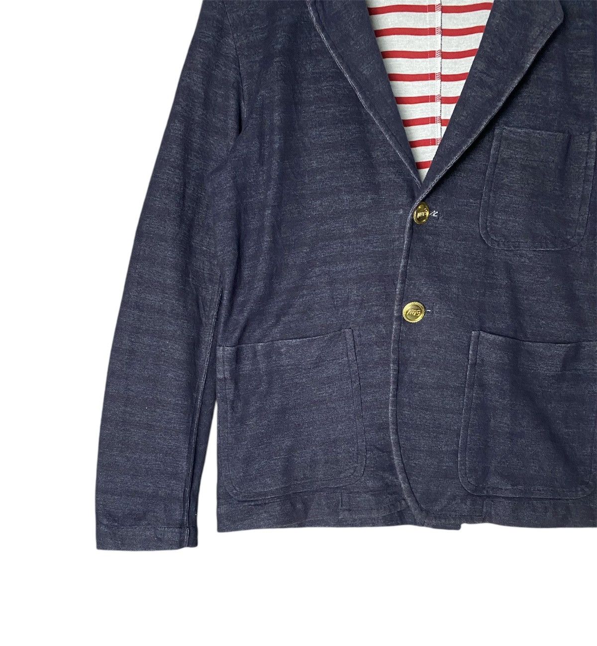 Issey Miyake Mercibeaucoup Issey Miyake Indigo Stripe Jacket Size US M / EU 48-50 / 2 - 3 Thumbnail