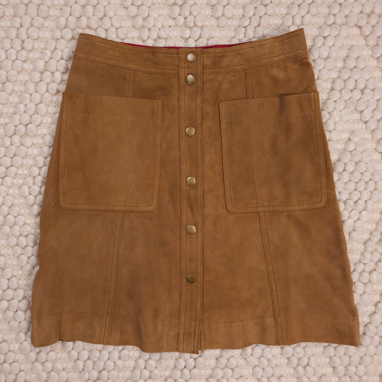 Boden NWT Boden Suede Leather Mini Skirt Tan Sz 4 Size 27" / US 4 / IT 40 - 5 Thumbnail