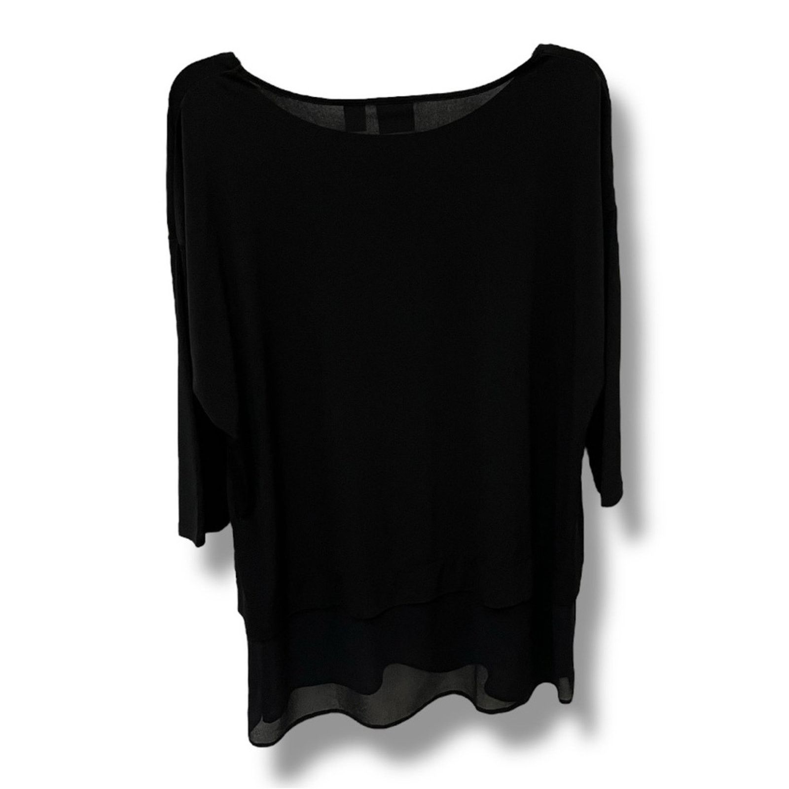 Chicos Chico’s black layered woven hem top with 3/4 NWT Size XL / US 12-14 / IT 48-50 - 3 Thumbnail