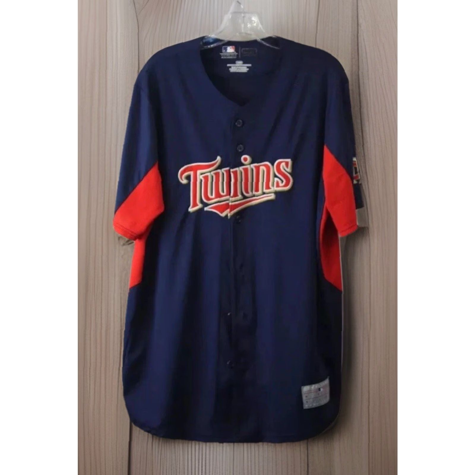 MLB Men MLB Genuine Merch Minnesota Twins Navy Pullover Baseball Jersey L Boys Girls Mens Womens Size US L / EU 52-54 / 3 - 2 Thumbnail