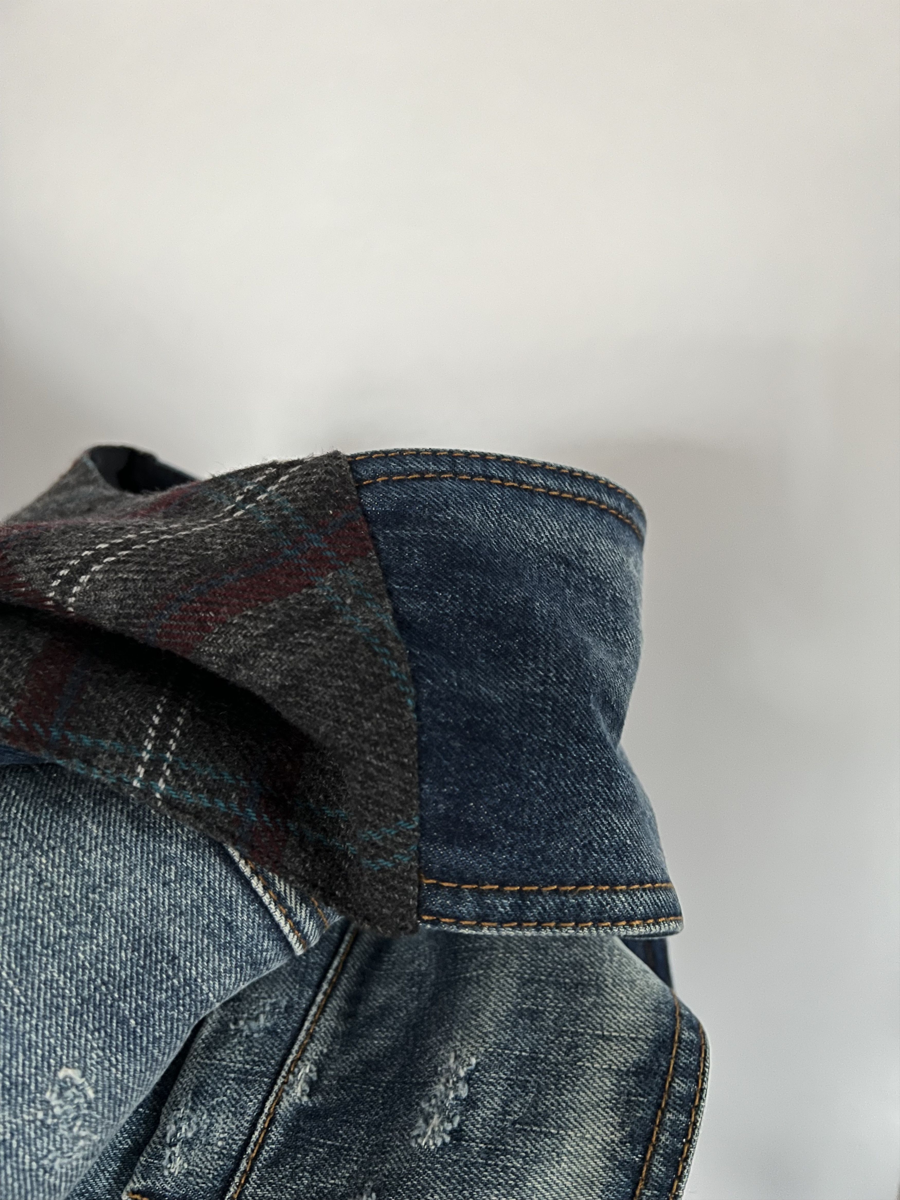 Dolce & Gabbana Dolce & Gabbana Front Denim Back Check Wool Vest Size IT50 Size 50R - 7 Thumbnail