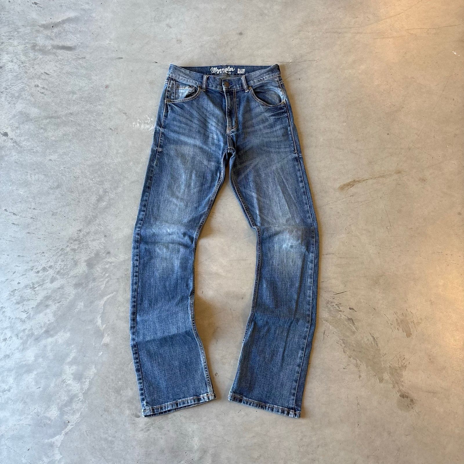 Wrangler y2k vintage faded washed slim bootcut jeans Size US 30 / EU 46 - 1 Thumbnail
