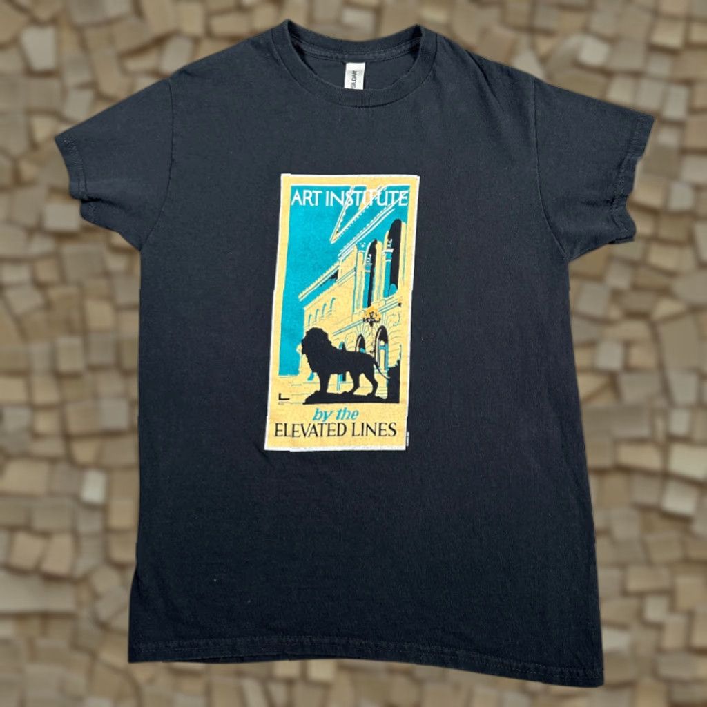 Gildan Art Institute Chicago Shirt Adult SMALL Black Gildan Crew Neck Short Sleeve Cotton Logo 80s Lions Elevated Lines Museum Size US S / EU 44-46 / 1 - 1 Thumbnail