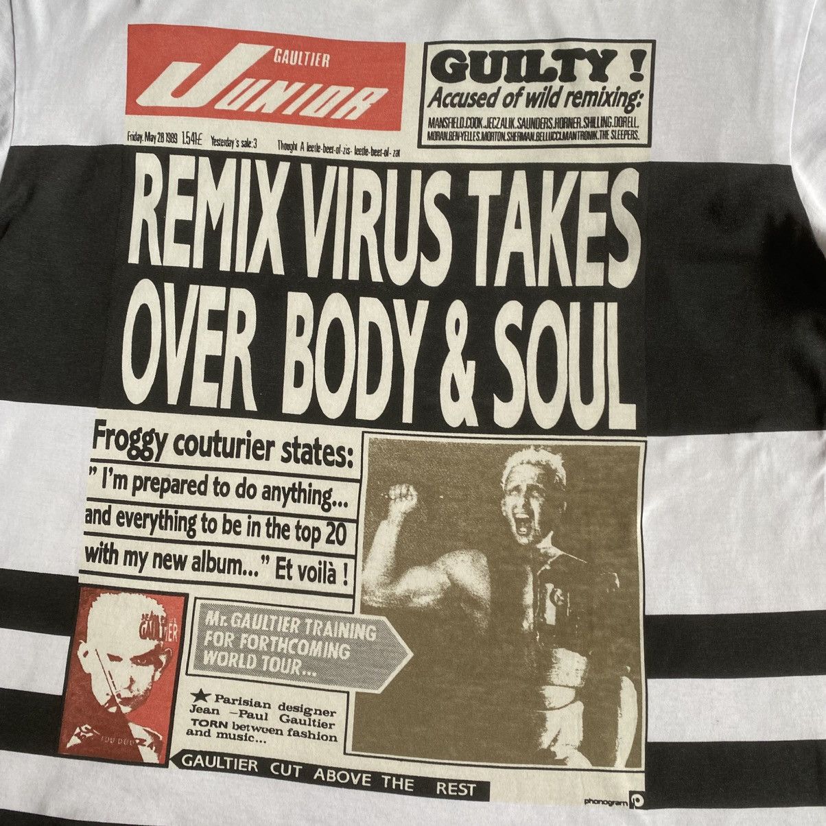 Jean Paul Gaultier JPG Newspaper Virus Boxy Fit T Shirt Size US M / EU 48-50 / 2 - 3 Thumbnail