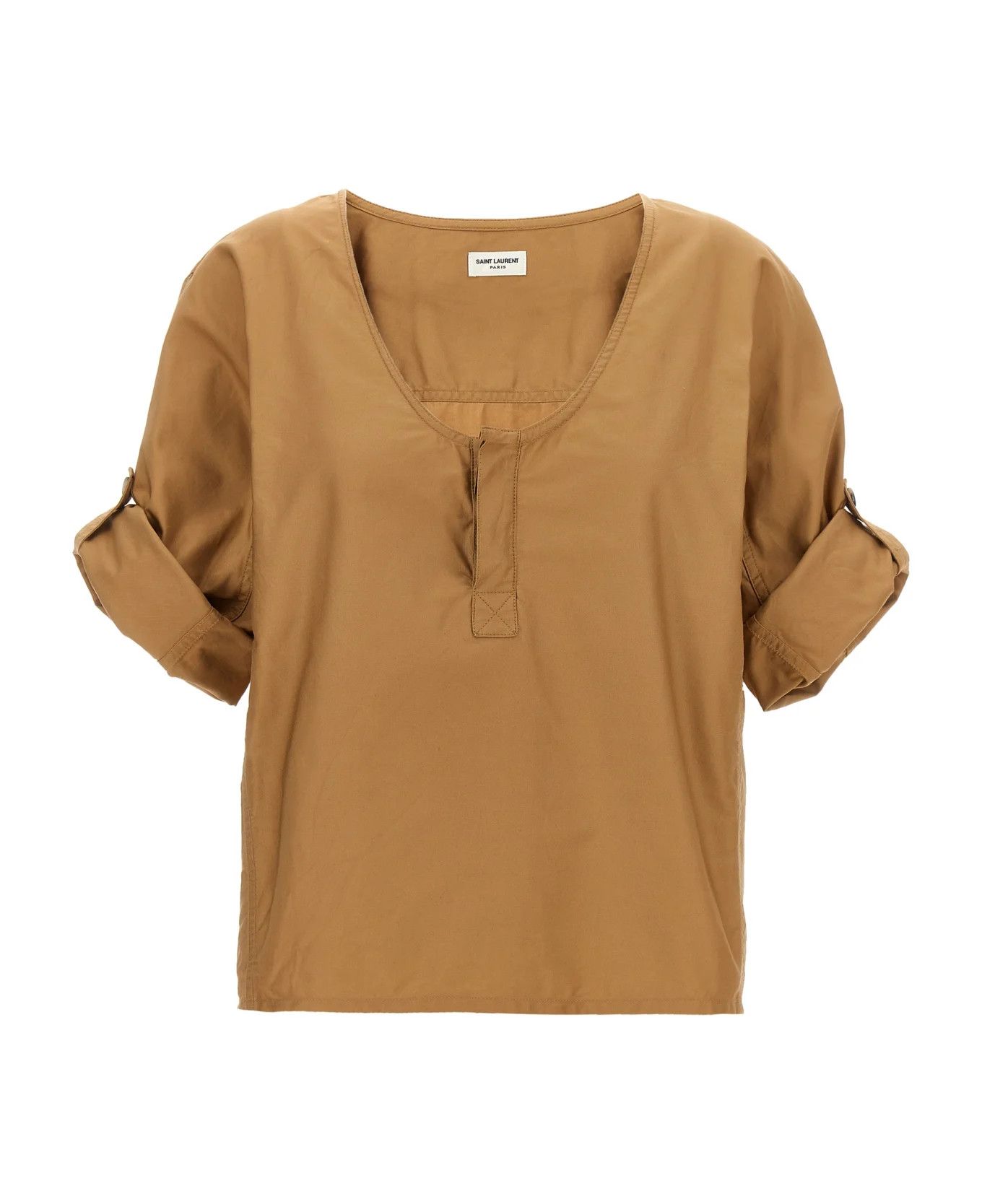 Saint Laurent Paris o1y0126 Blouse in Camel Size M / US 6-8 / IT 42-44 - 1 Thumbnail