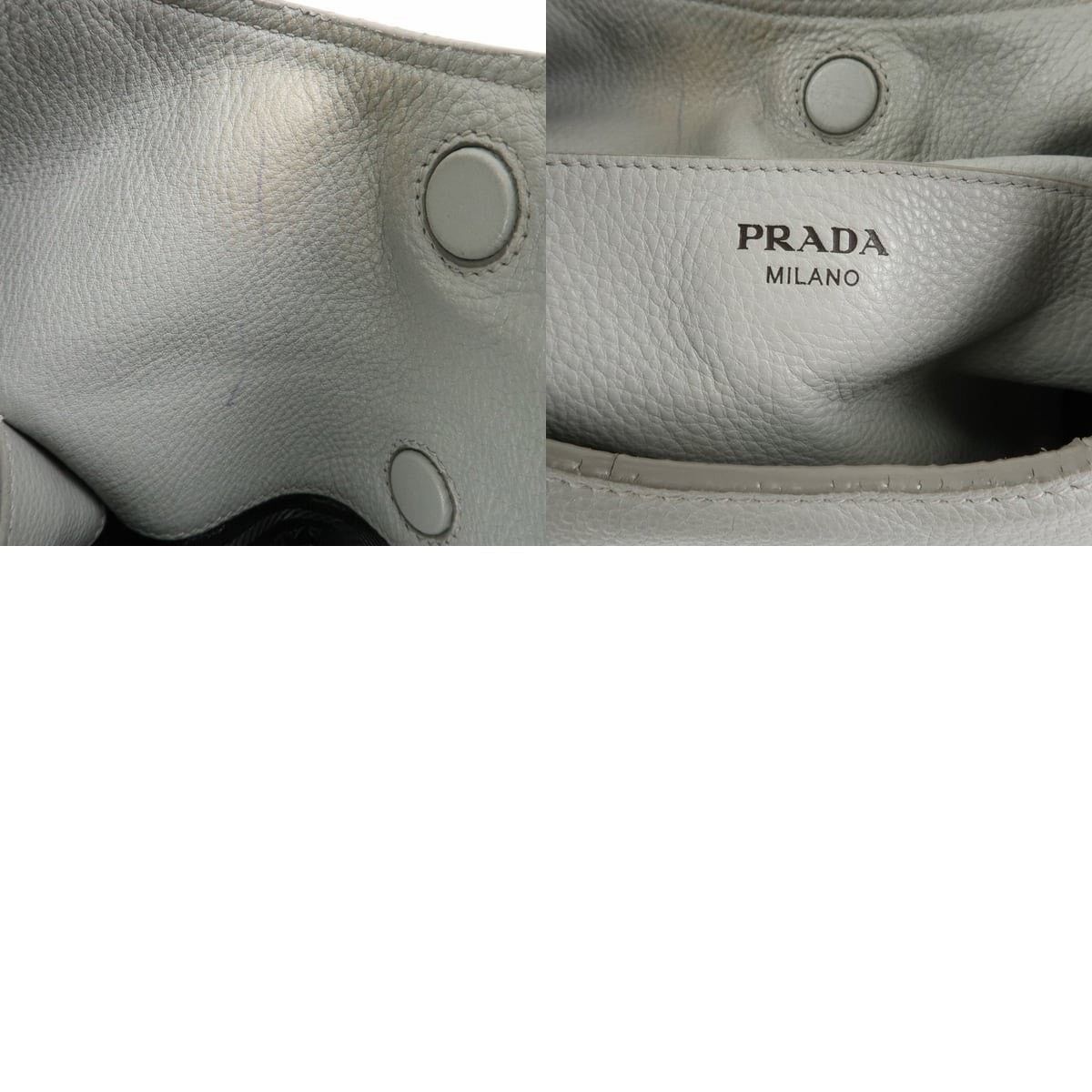 Prada Prada Calfskin Hobo Bag Gray Size ONE SIZE - 8 Thumbnail