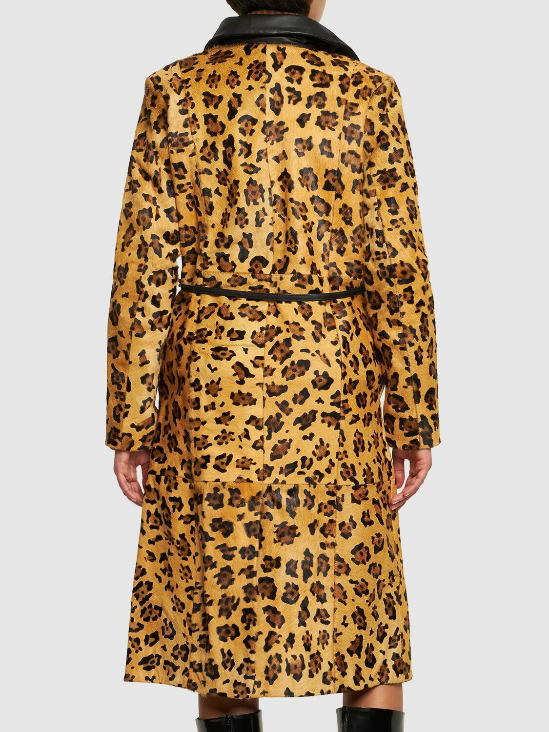 Saks Potts o1s22i1n0924 Leopard Motif Ponyskin Coat in Beige/Black Size M / US 6-8 / IT 42-44 - 5 Thumbnail