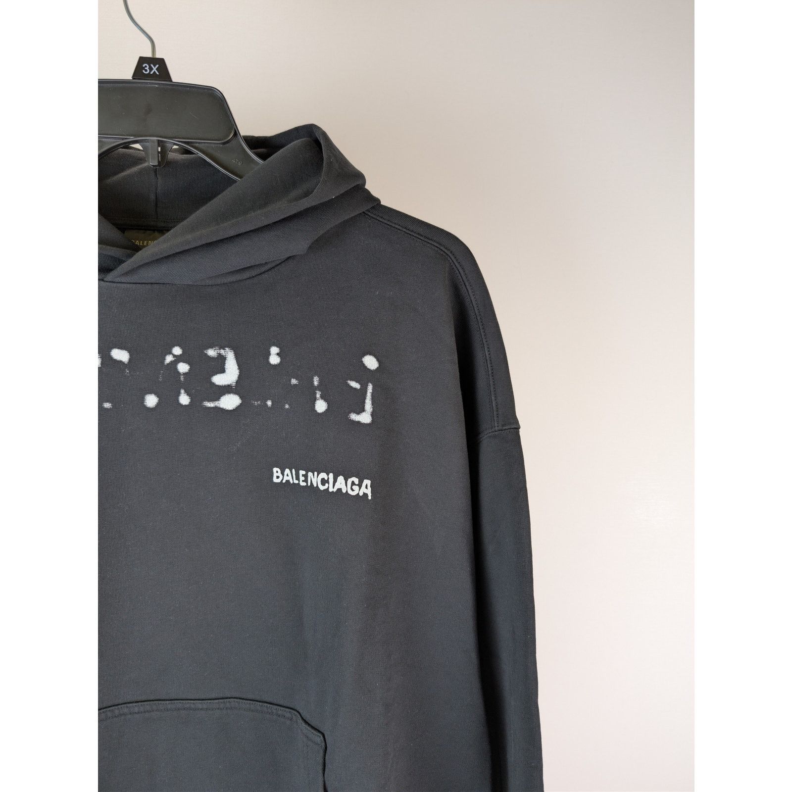 Balenciaga o1rshd1 Hand-Drawn Logo Cotton Hoodie in black Size US L / EU 52-54 / 3 - 7 Thumbnail