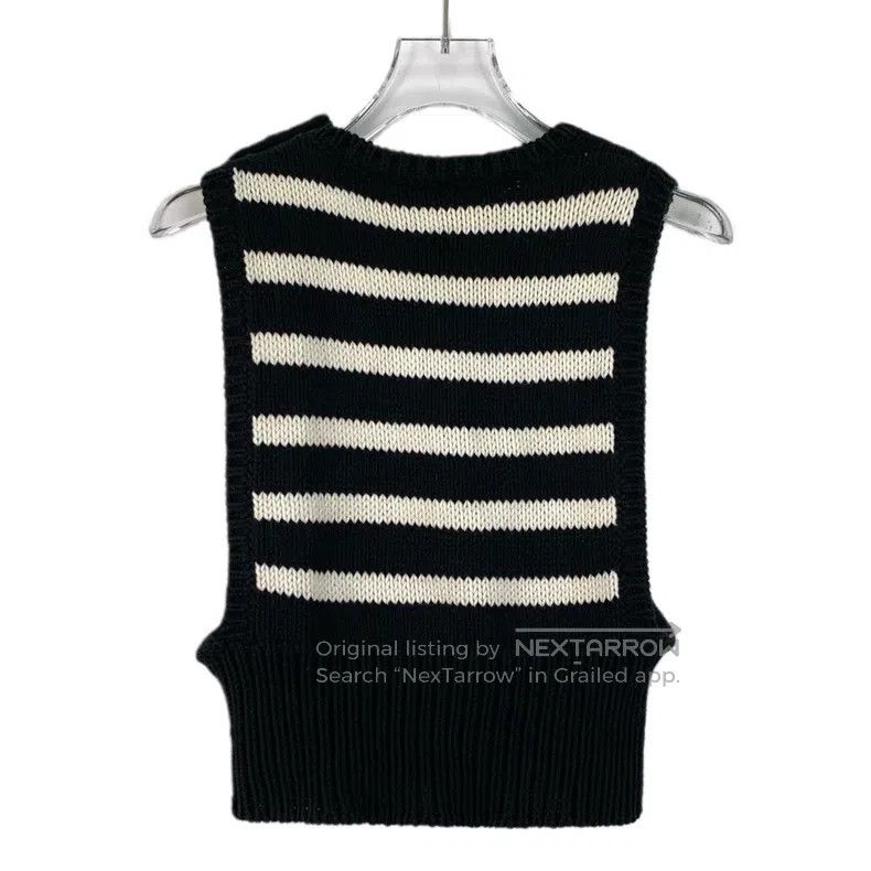 Dior Dior Black striped cotton round-neck sleeveless knitted ve Size XS / US 0-2 / IT 36-38 - 2 Thumbnail
