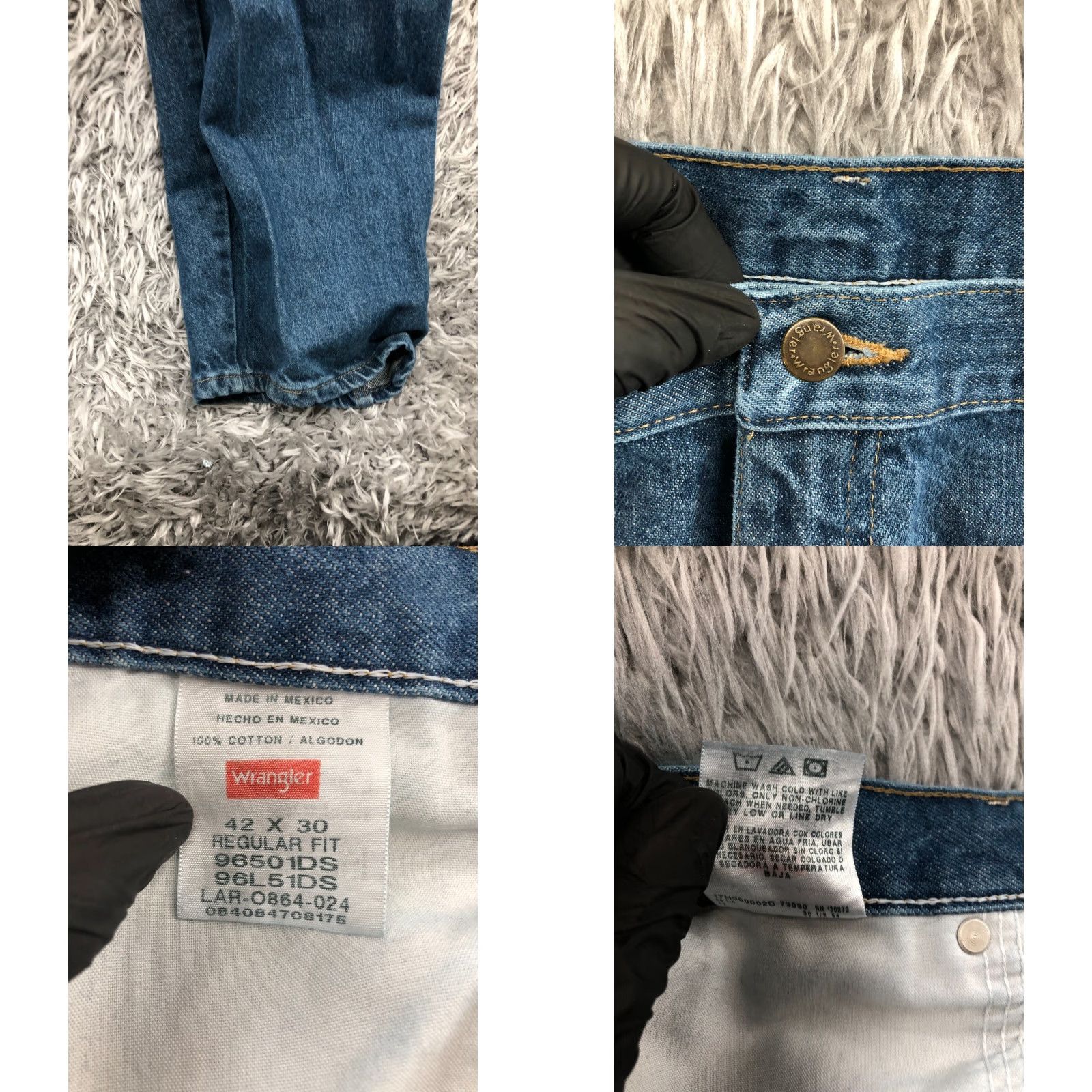 Wrangler Wrangler Jeans 42x30 Regular 5-Pocket Denim Blue Mid Waisted Straight Mens Size US 42 / EU 58 - 8 Thumbnail