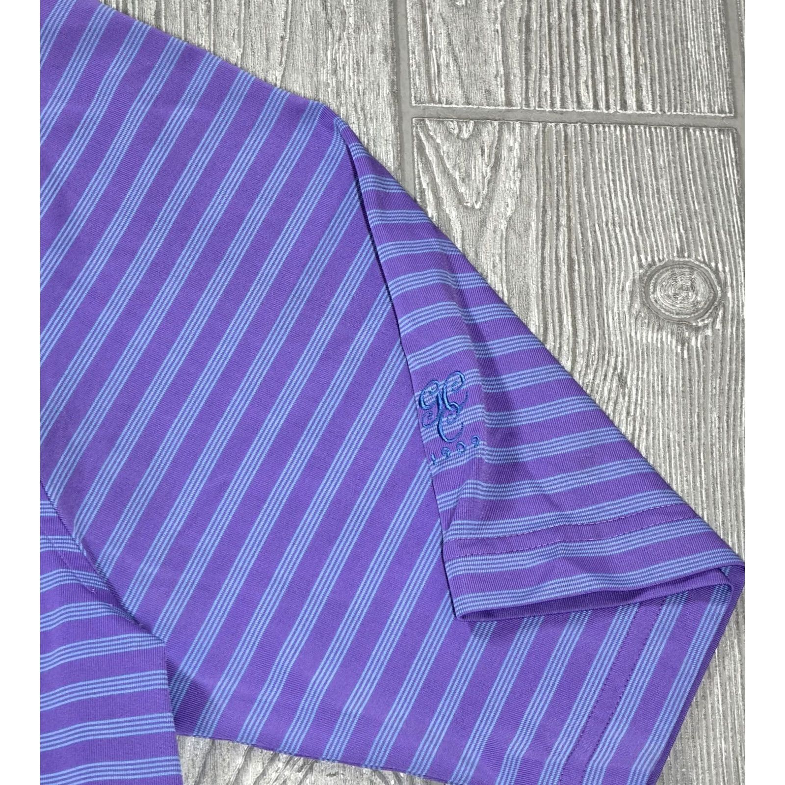 Vintage Donald Ross Performance Polo Mens M Purple Blue Stripe Golf 1909 Polo Shirt Size US M / EU 48-50 / 2 - 4 Thumbnail