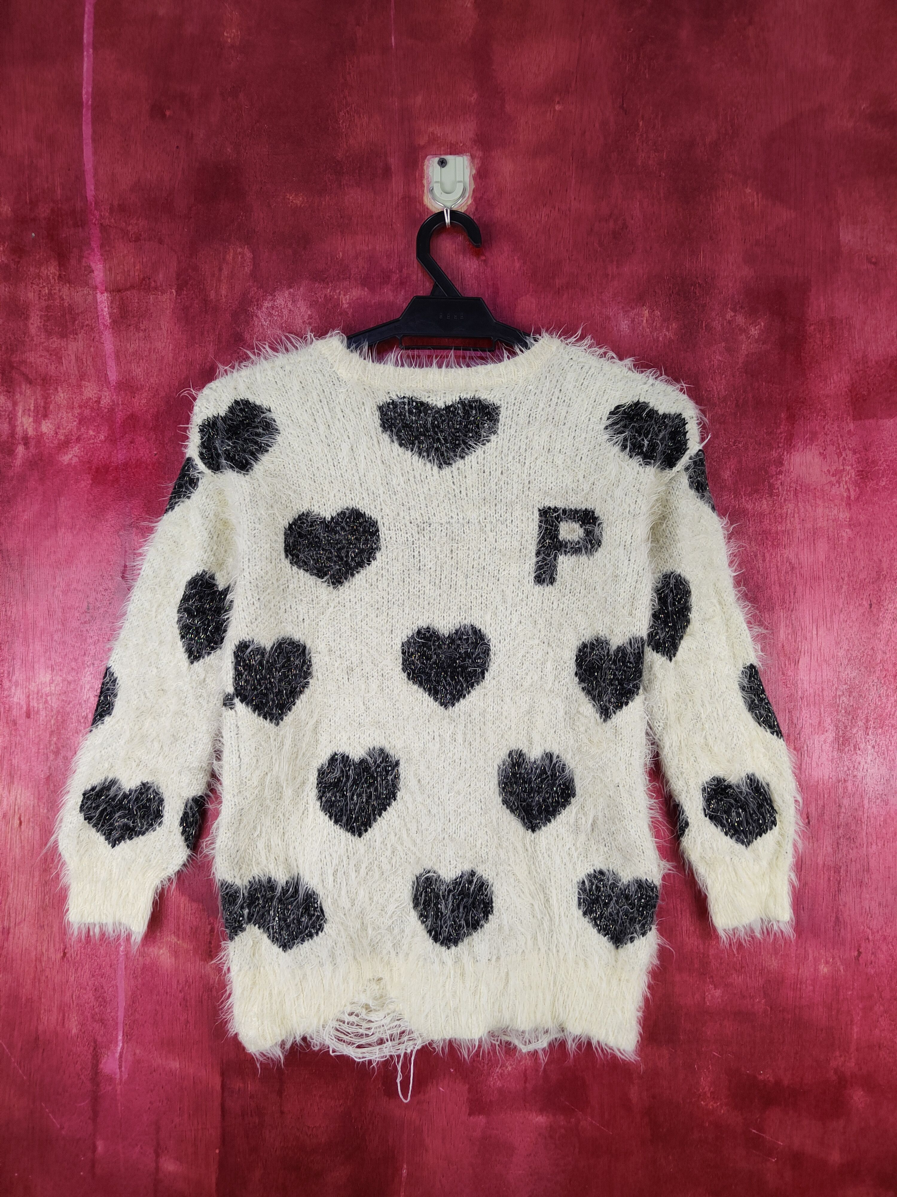 Homespun Knitwear × Japanese Brand × Vintage Pink Latte Yellow Shag Shaggy Fur Mohair Knitwear #S1992 Size XXS / US 00 / IT 34 - 9 Thumbnail
