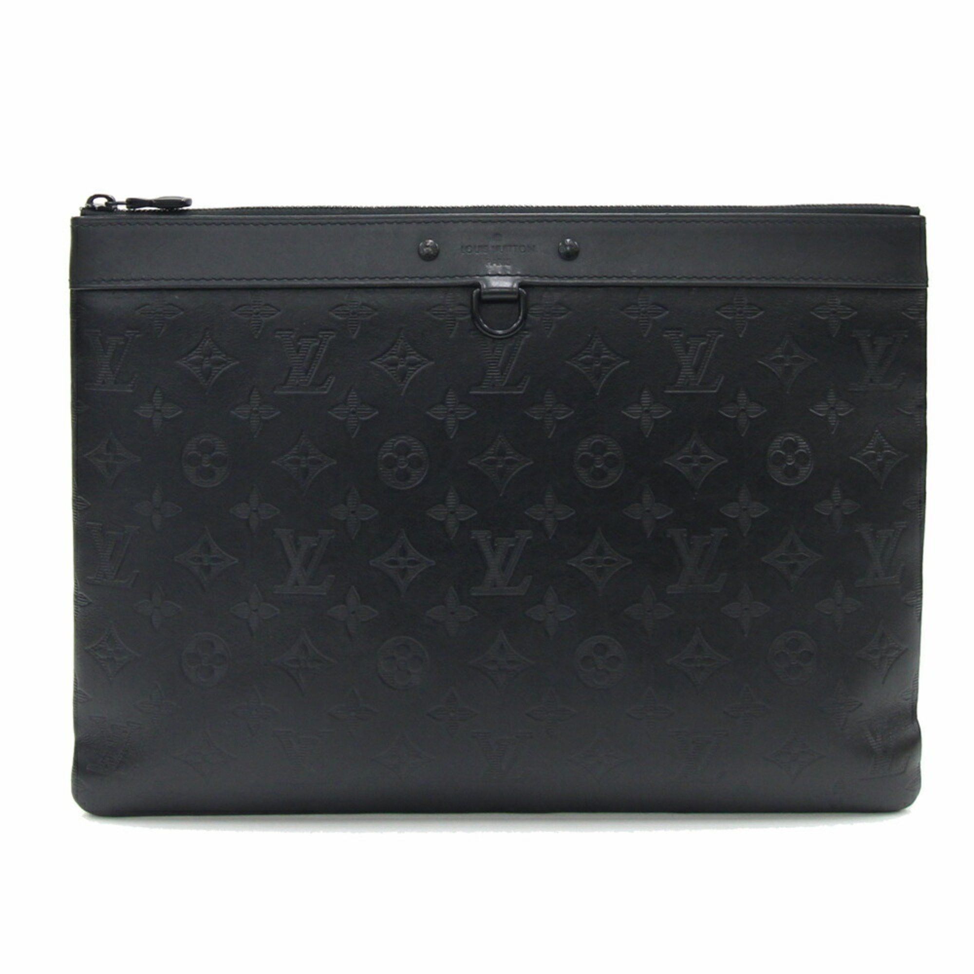 Louis Vuitton Louis Vuitton Clutch Bag Monogram Shadow Pochette Discovery M62903 Noir Pouch Document Case Second Black Men's LOUIS VUITTON Size ONE SIZE - 1 Thumbnail