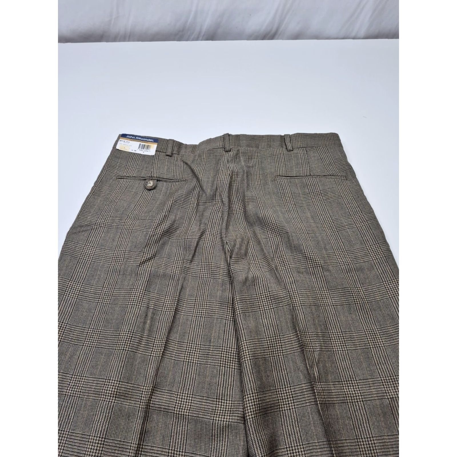 Vintage VINTAGE John Alexander Dress Pants Mens 38x36 Brown Plaid Wool Pleated Unhemmed NWT Size US 38 / EU 54 - 7 Thumbnail