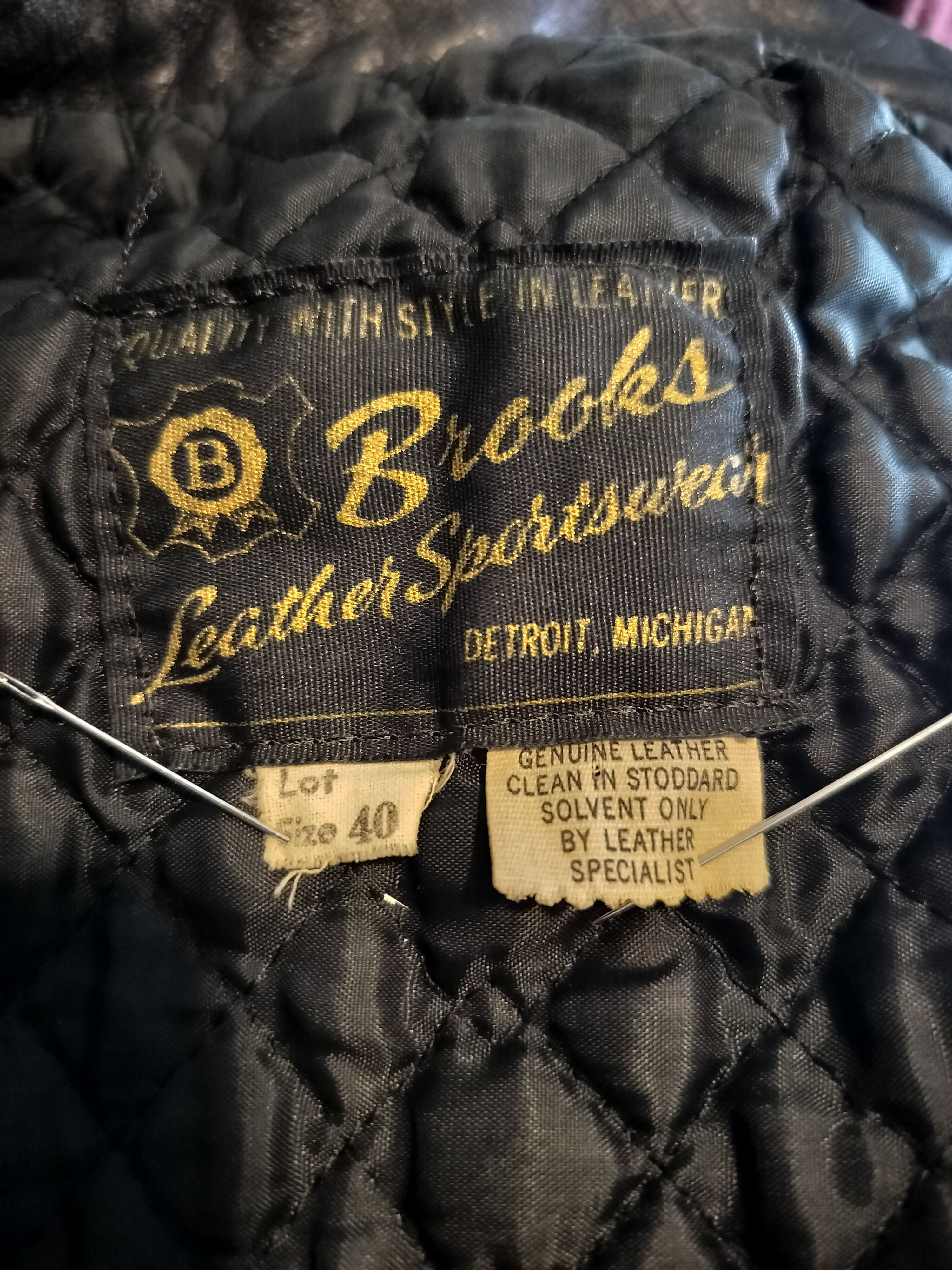 Other Brooks Leather 60s Vintage Jacket, Belt Included Size S / US 4 / IT 40 - 3 Thumbnail
