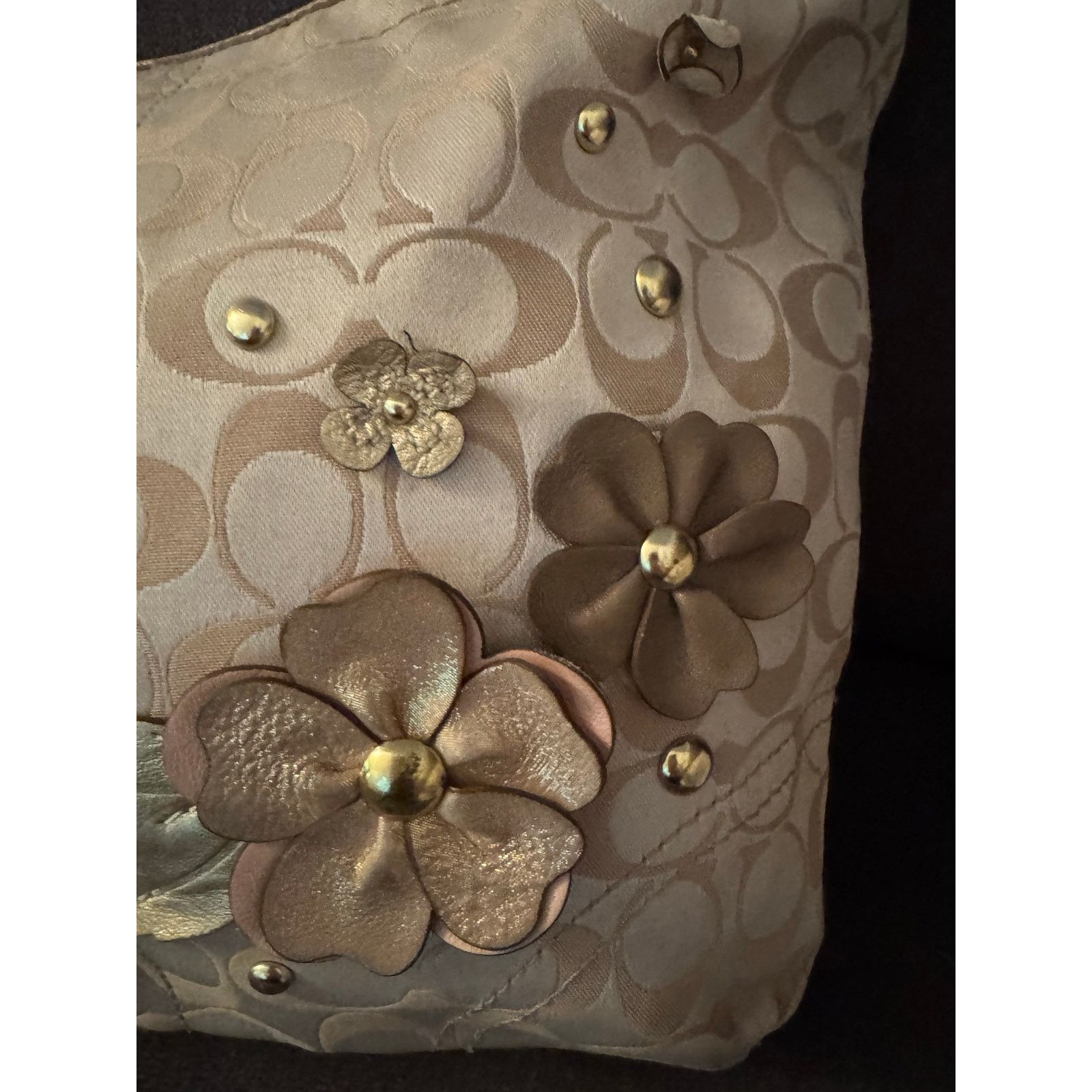 Coach Coach Jacquard Tea Rose Shoulder Hobo Bag Size ONE SIZE - 3 Thumbnail