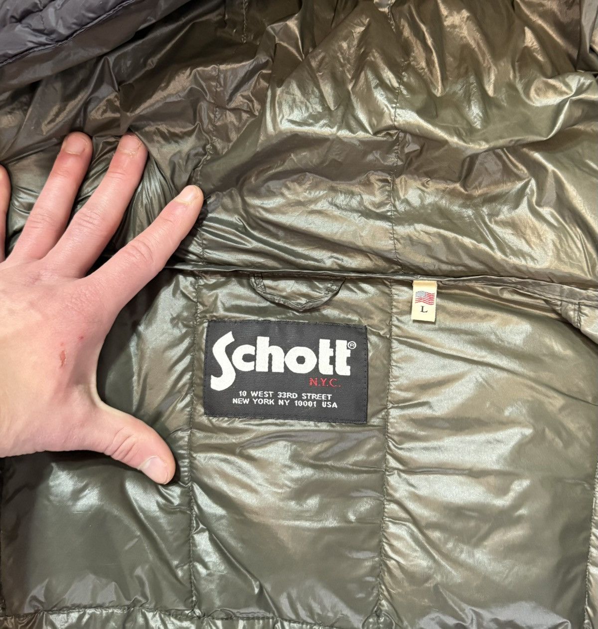 Schott Schott NYC RITCH Down Jacket LMen Black Hooded Puffer Winter Size US L / EU 52-54 / 3 - 6 Thumbnail