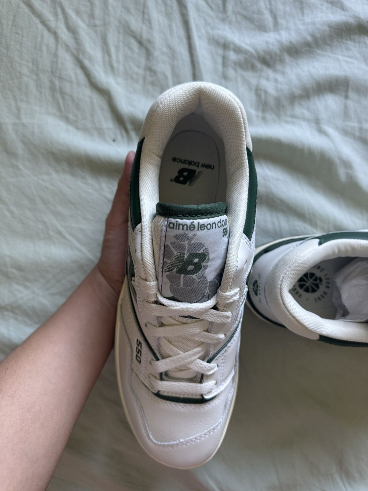 Aime Leon Dore × New Balance *NEW* Aime Leon Dore 550 White Green Vintage Sneakers Size US 9 / EU 42 - 9 Thumbnail